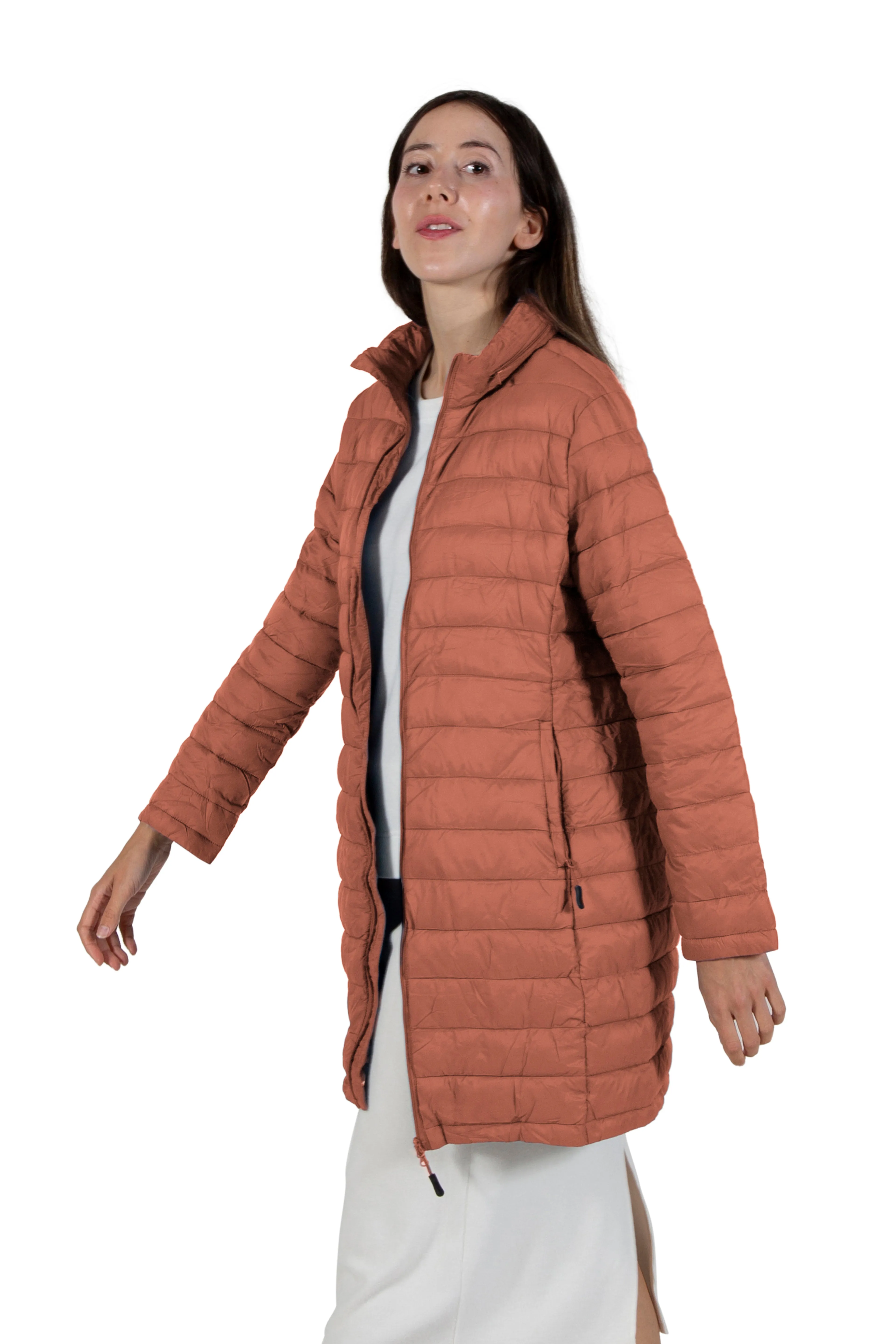 La Cera Lightweight Quilted Puffer Coat