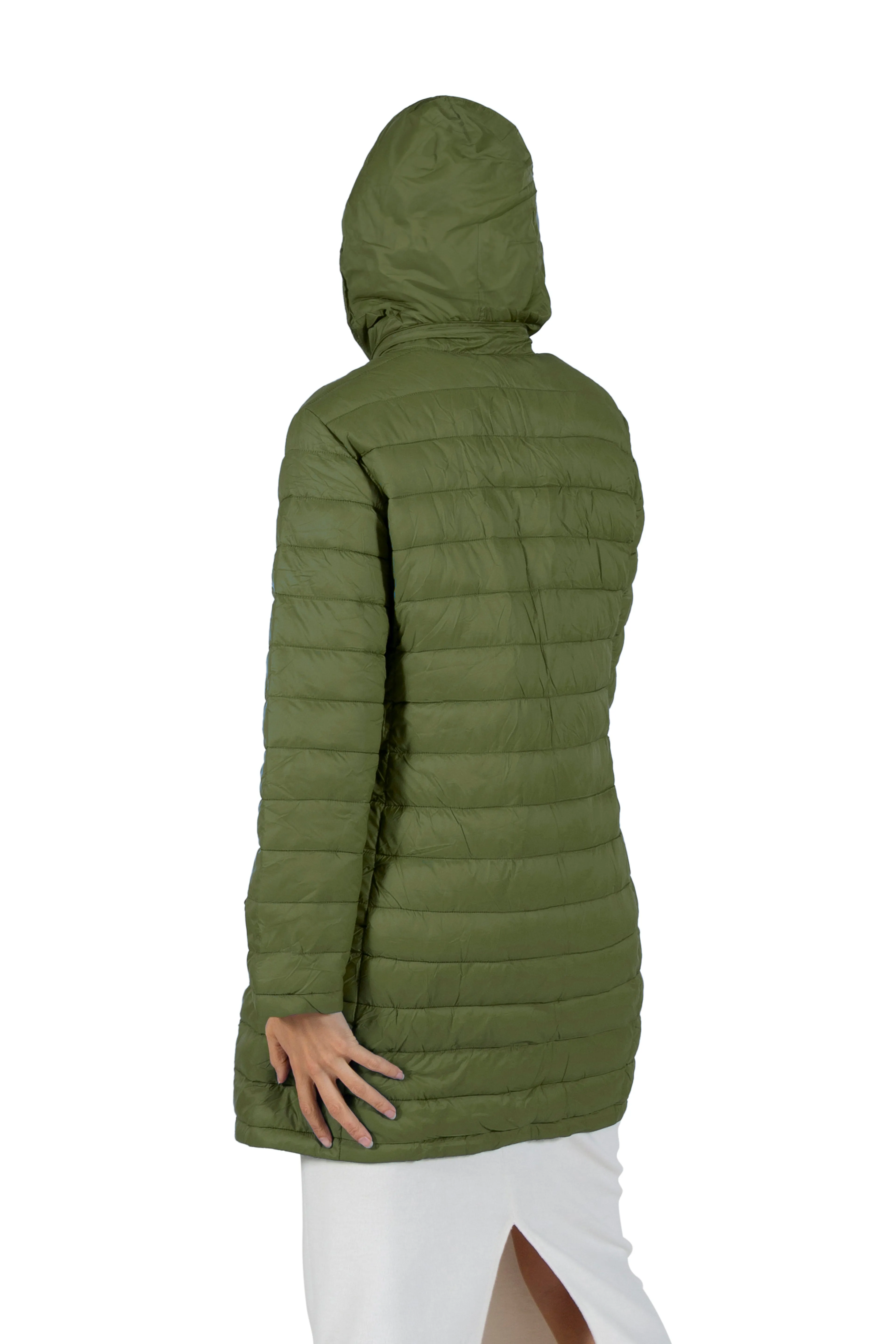 La Cera Lightweight Quilted Puffer Coat