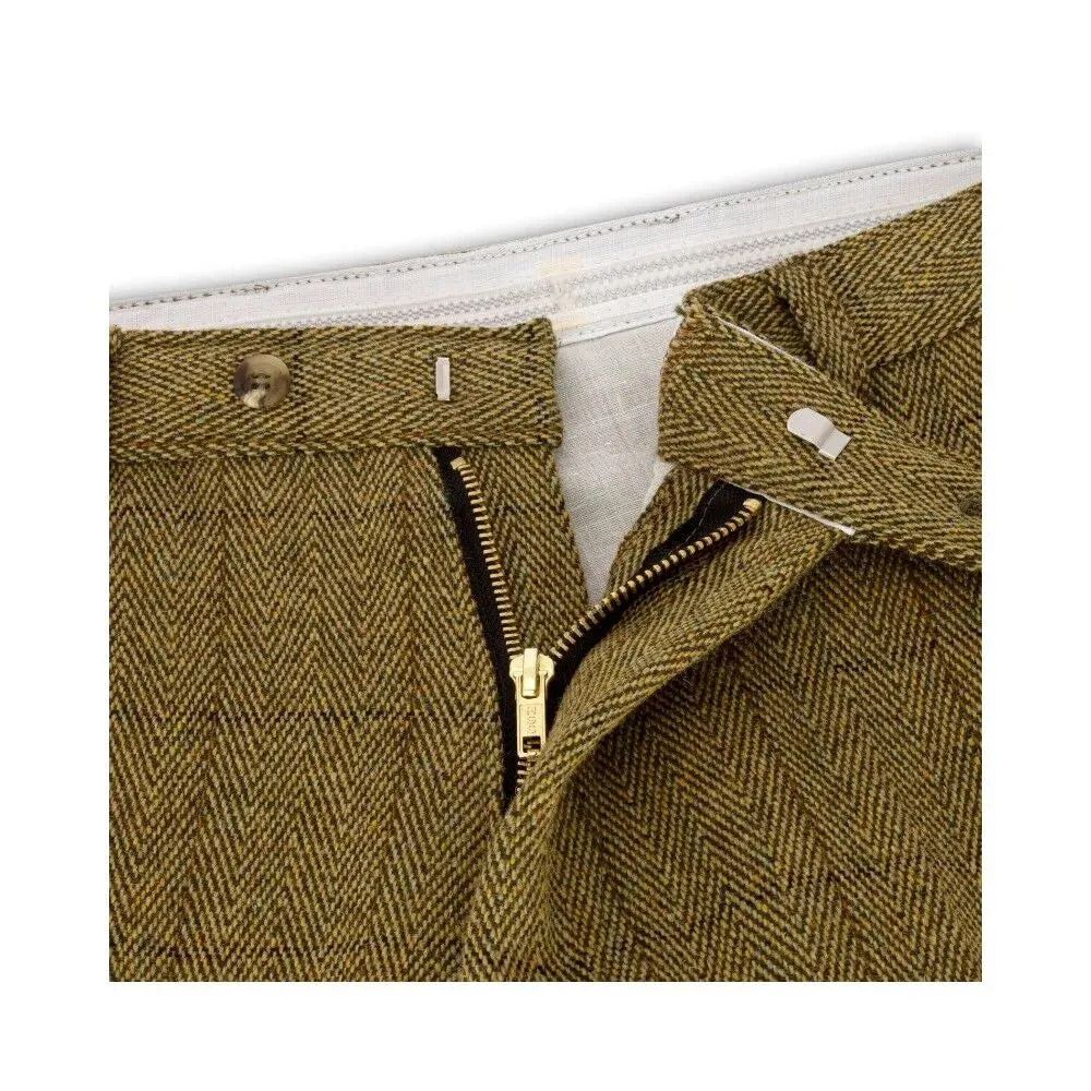 Leighton Men’s Derby Tweed Suit Trousers, lys salvie