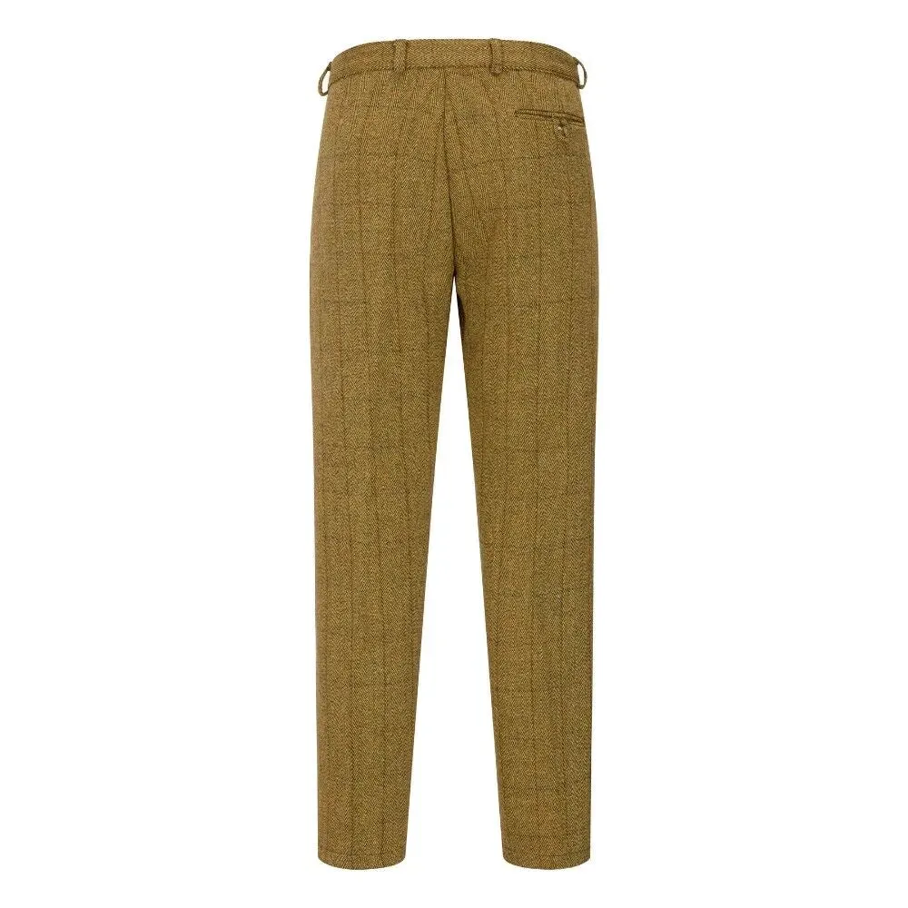 Leighton Men’s Derby Tweed Suit Trousers, lys salvie