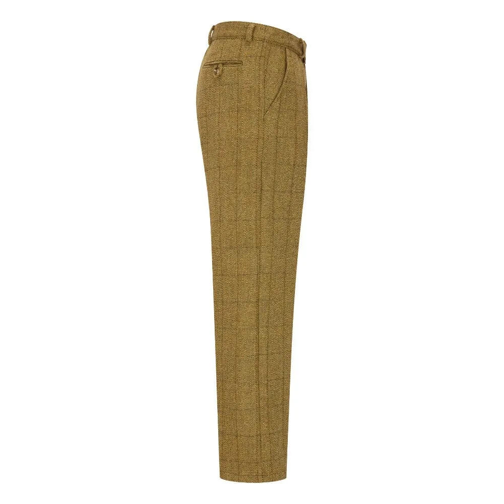 Leighton Men’s Derby Tweed Suit Trousers, lys salvie