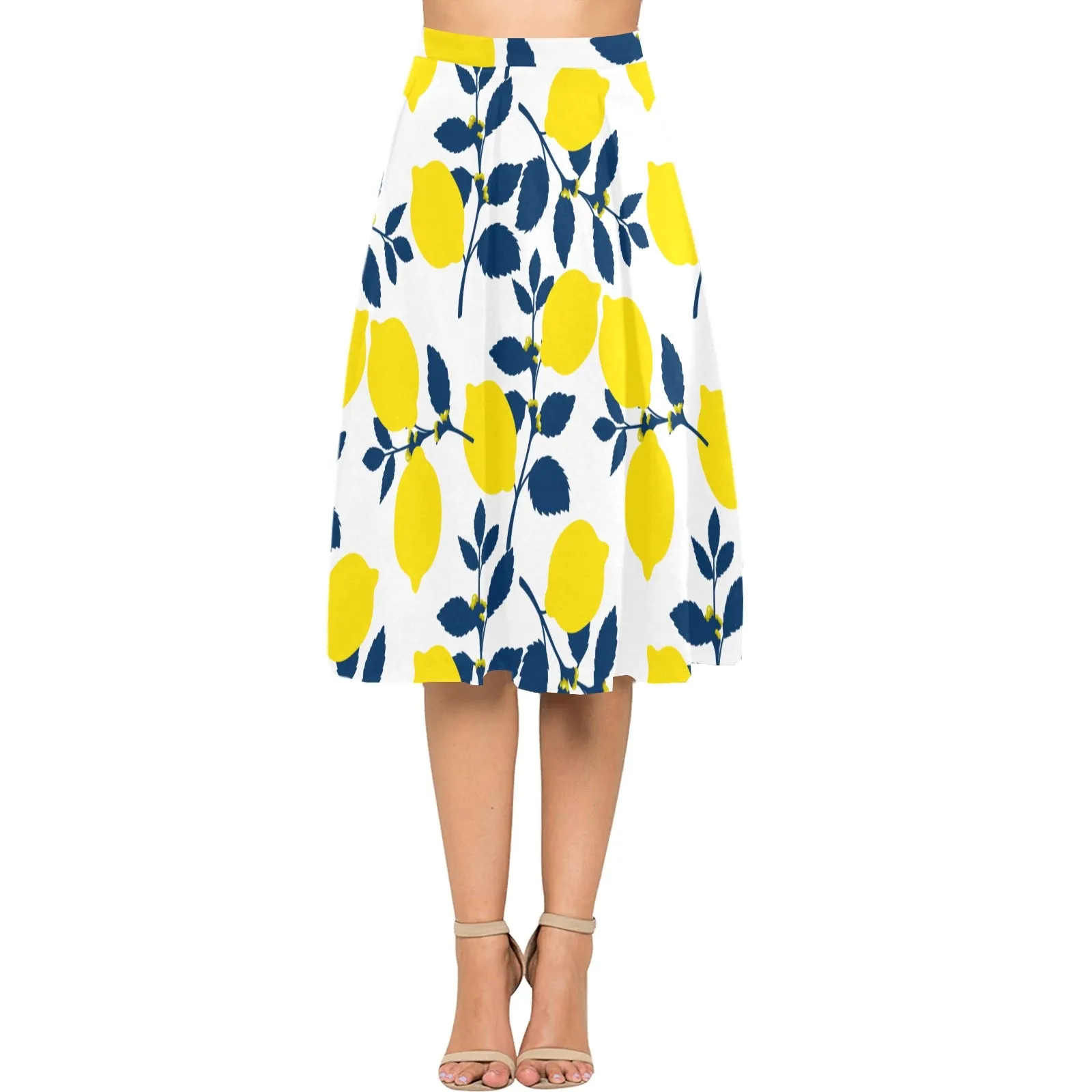 Lemon Orchard Mnemosyne Women's Crepe Skirt (Model D16)