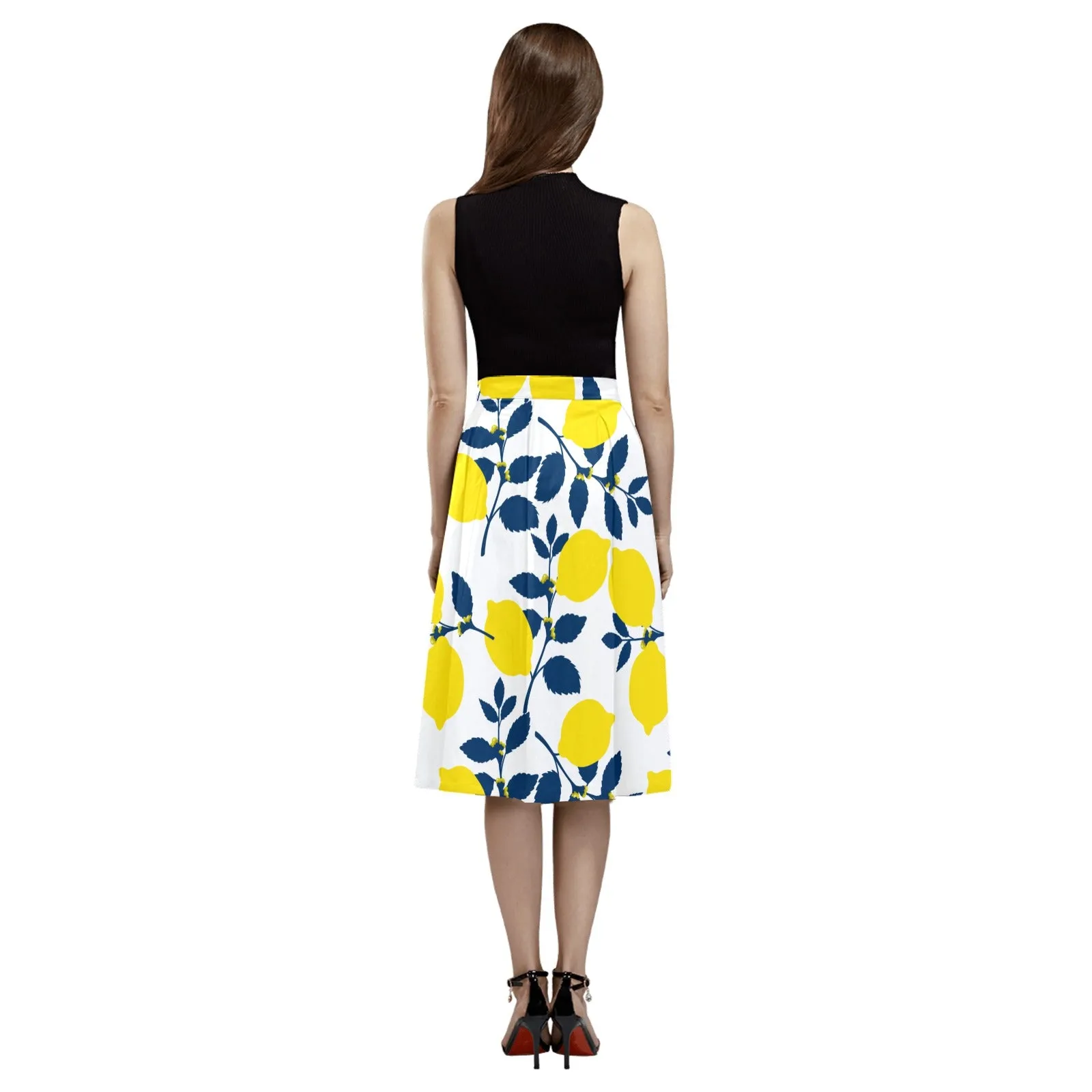 Lemon Orchard Mnemosyne Women's Crepe Skirt (Model D16)