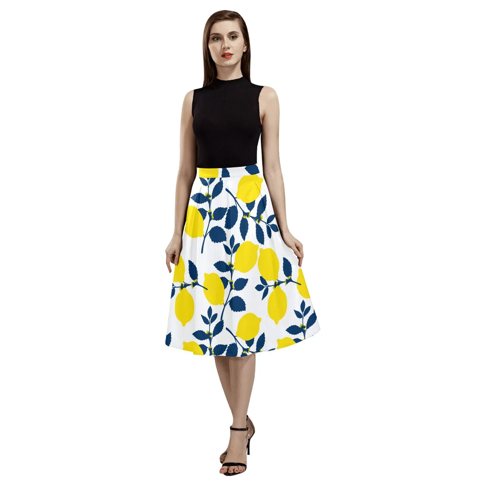 Lemon Orchard Mnemosyne Women's Crepe Skirt (Model D16)