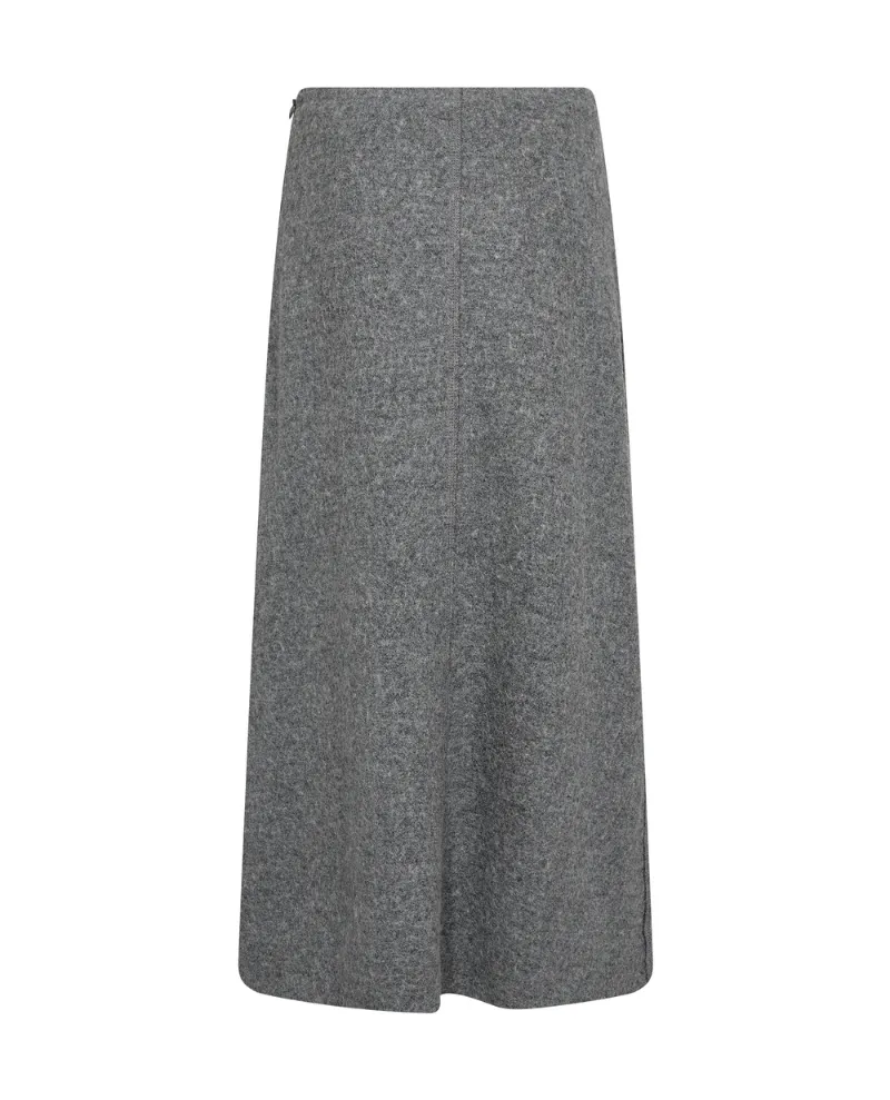 Levete Room Icon Grey Boiled Wool Midi Skirt