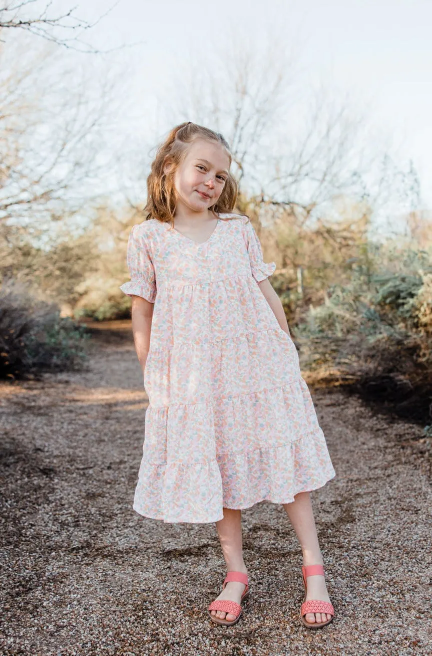 Little Girl's Linden Dress-Lt. Pink Multi