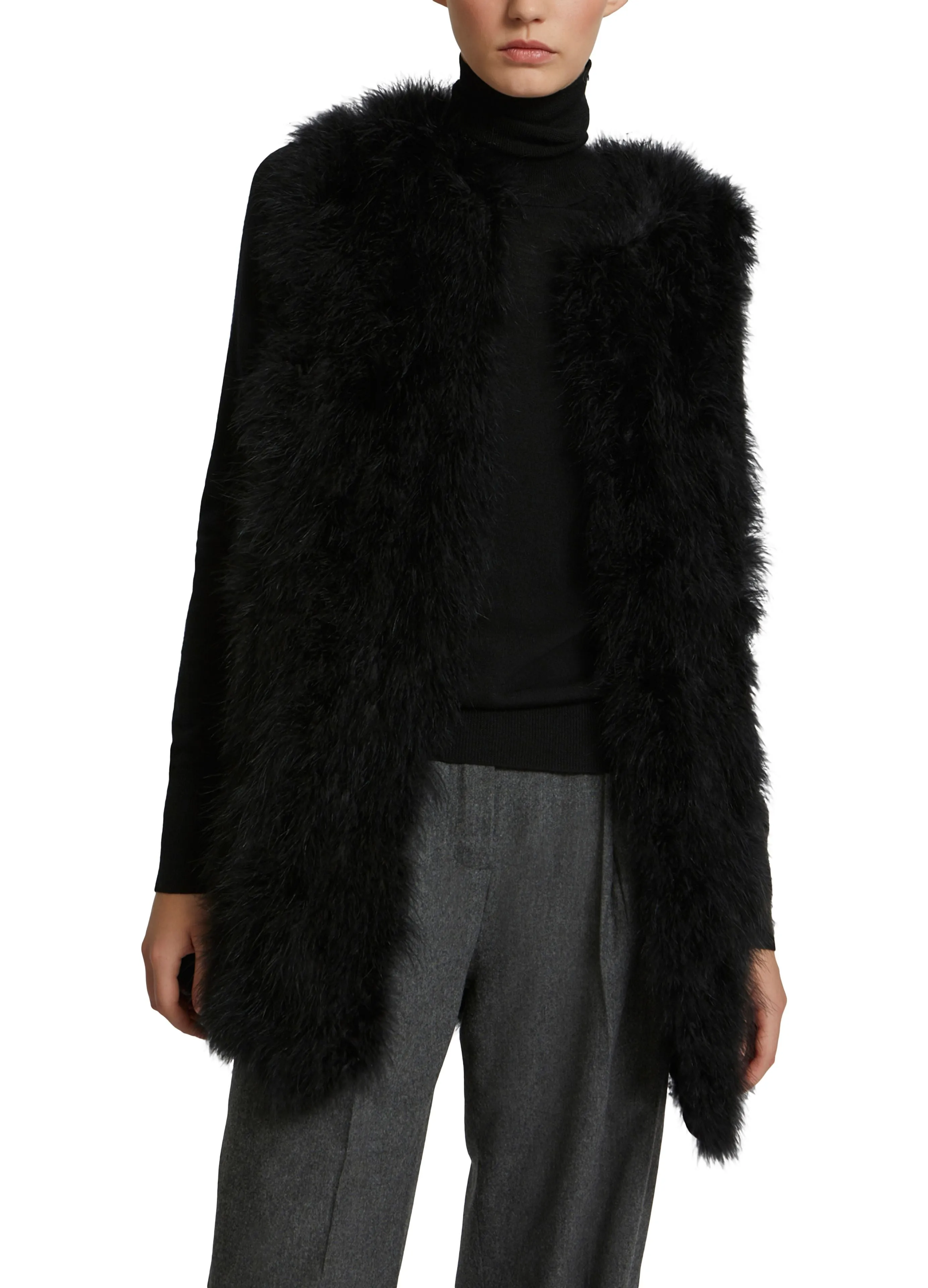 Long feather gilet