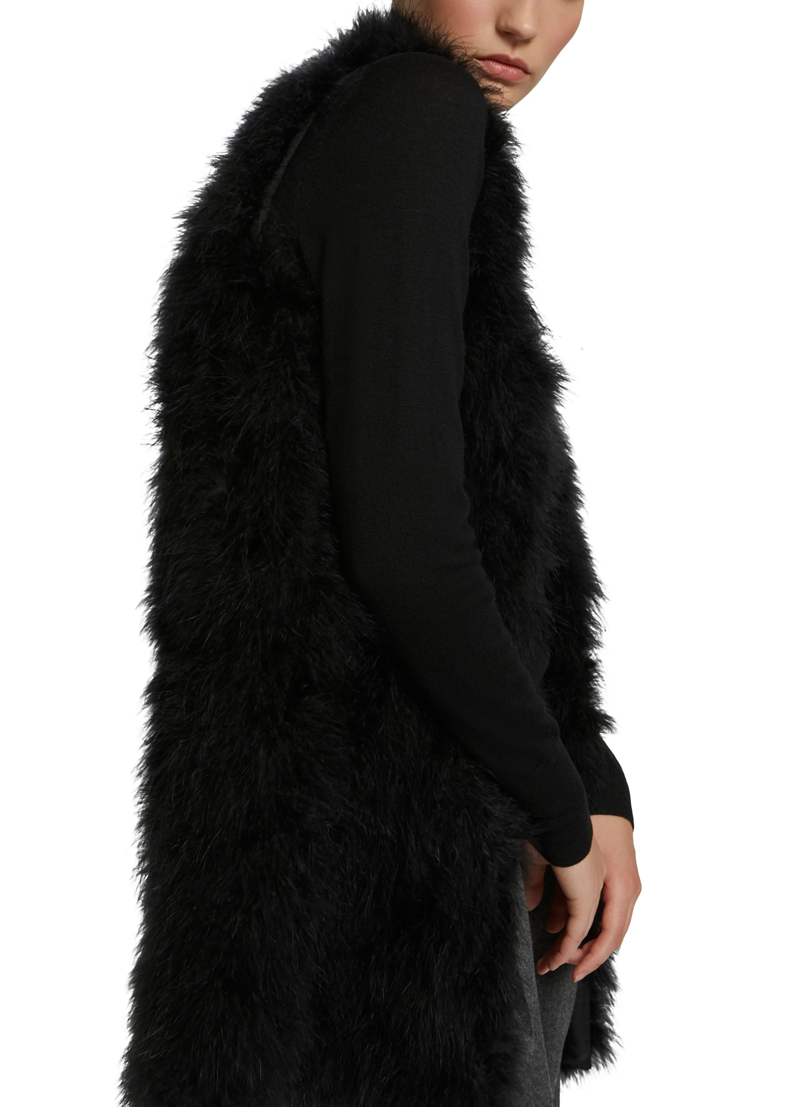 Long feather gilet