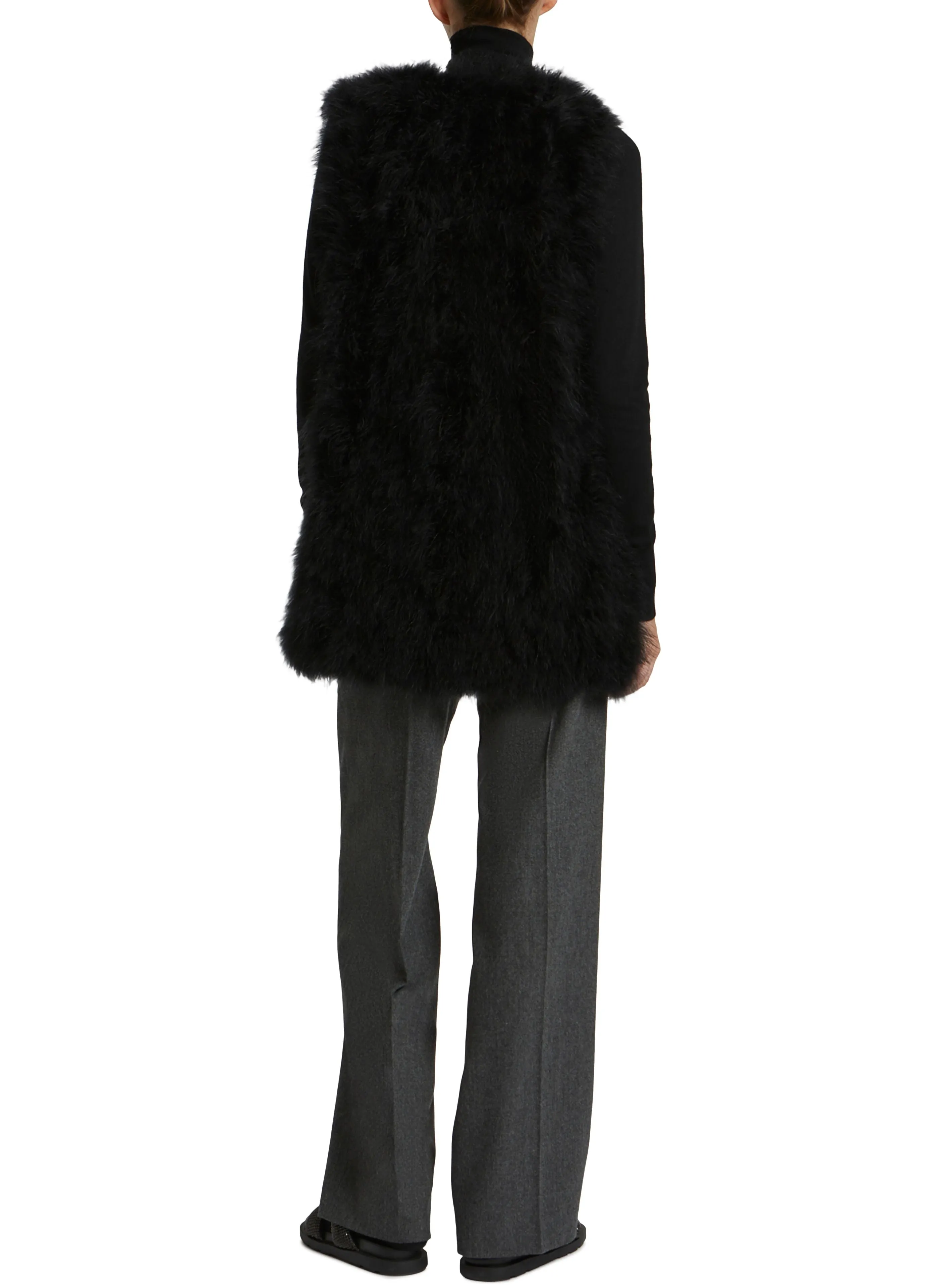 Long feather gilet