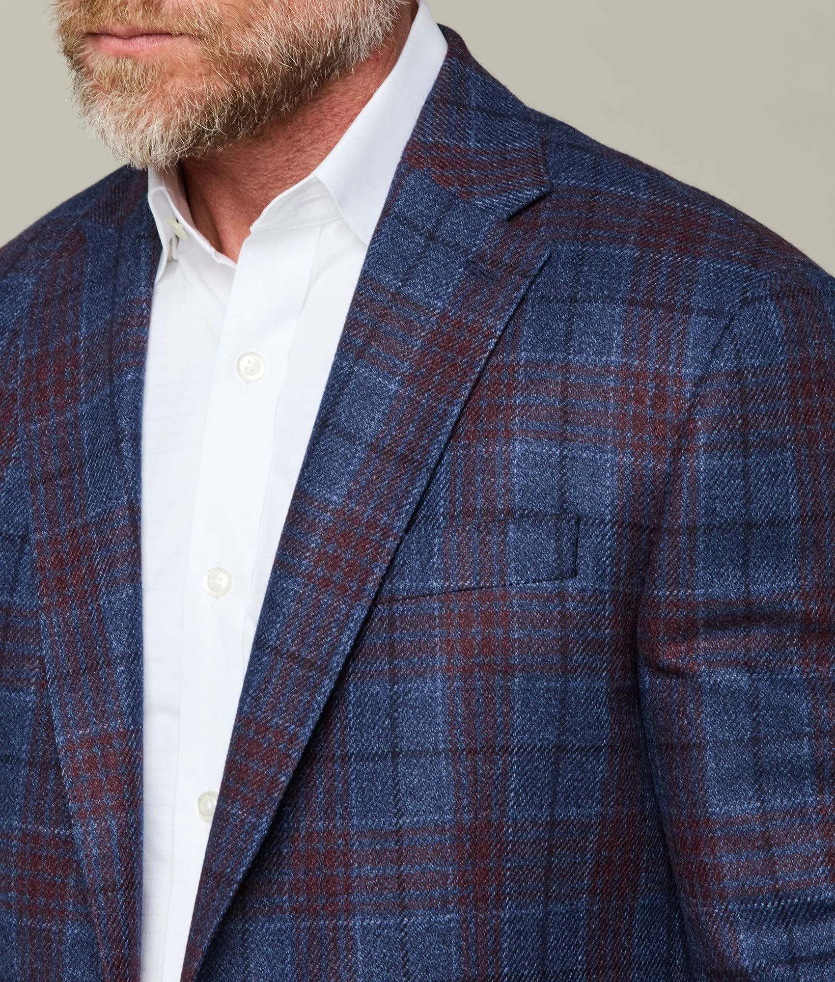 Lucchese Sport Coat :: Denim Blue/Red Plaid