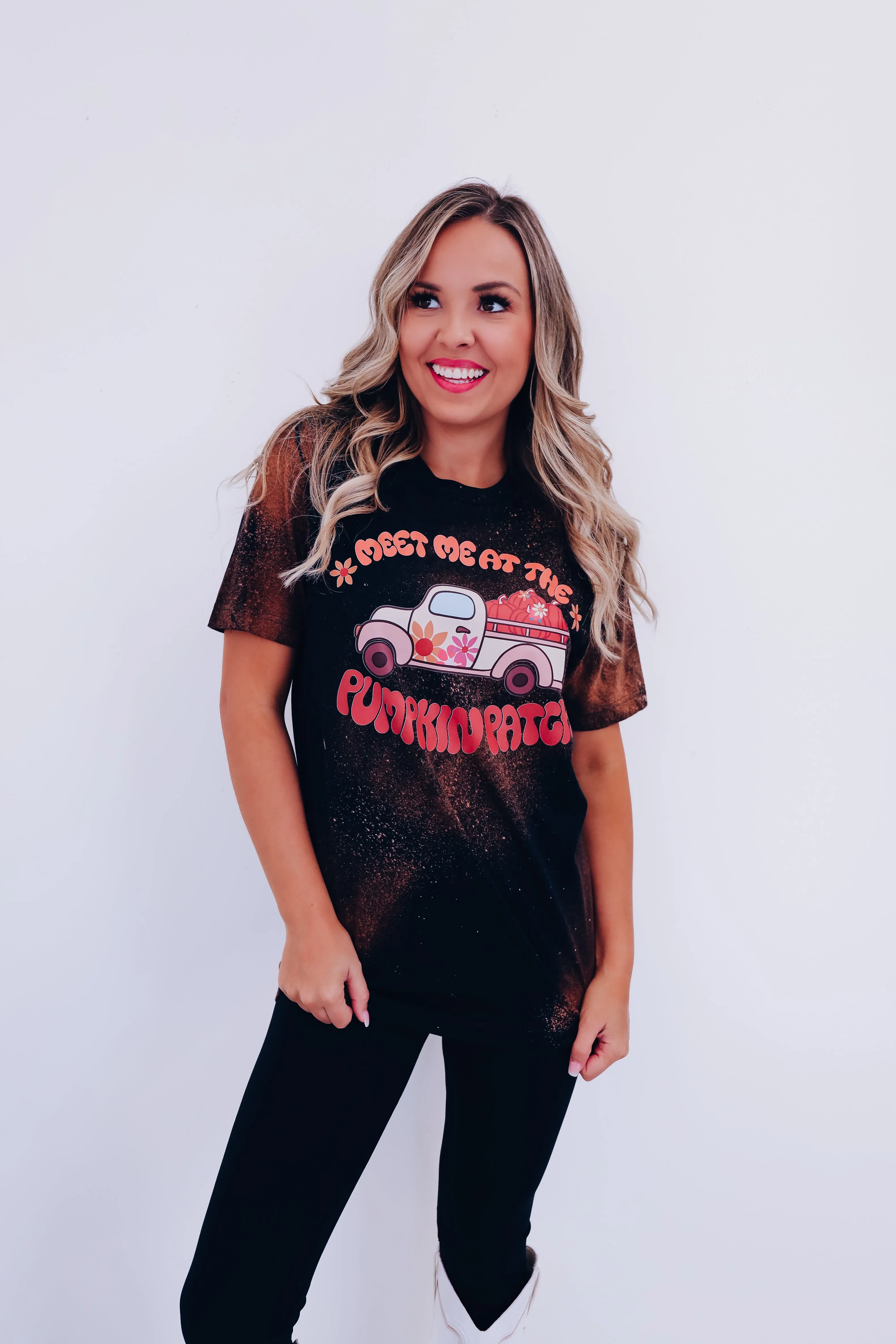 Meet Me At The Pumpkin Patch Graphic Tee - Black