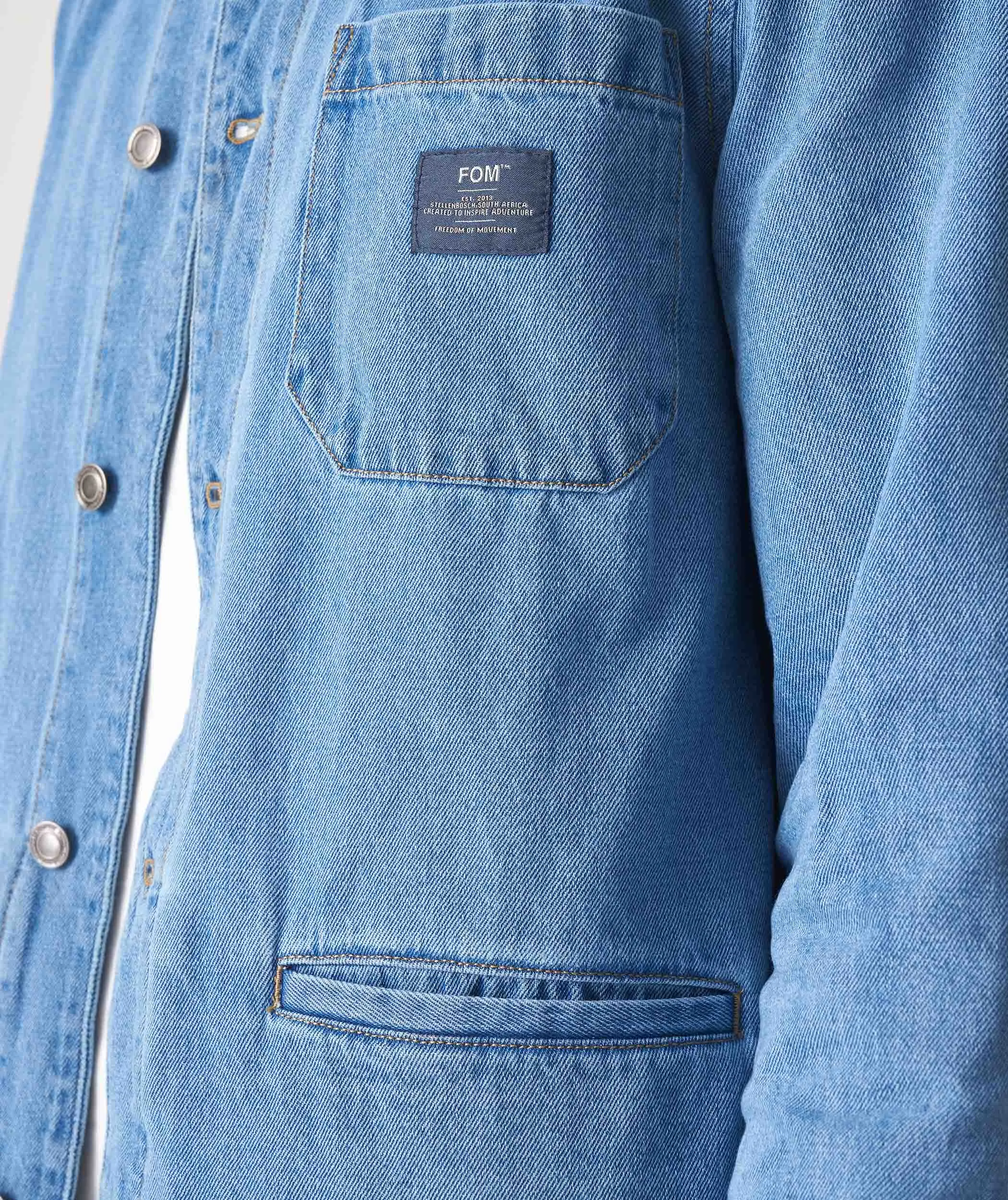 Mens Denim Shacket - Blue