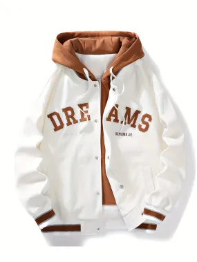 Mens Hooded Varsity Jacket Street Style for School