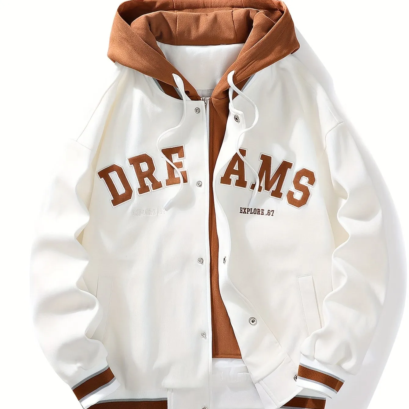 Mens Hooded Varsity Jacket Street Style for School