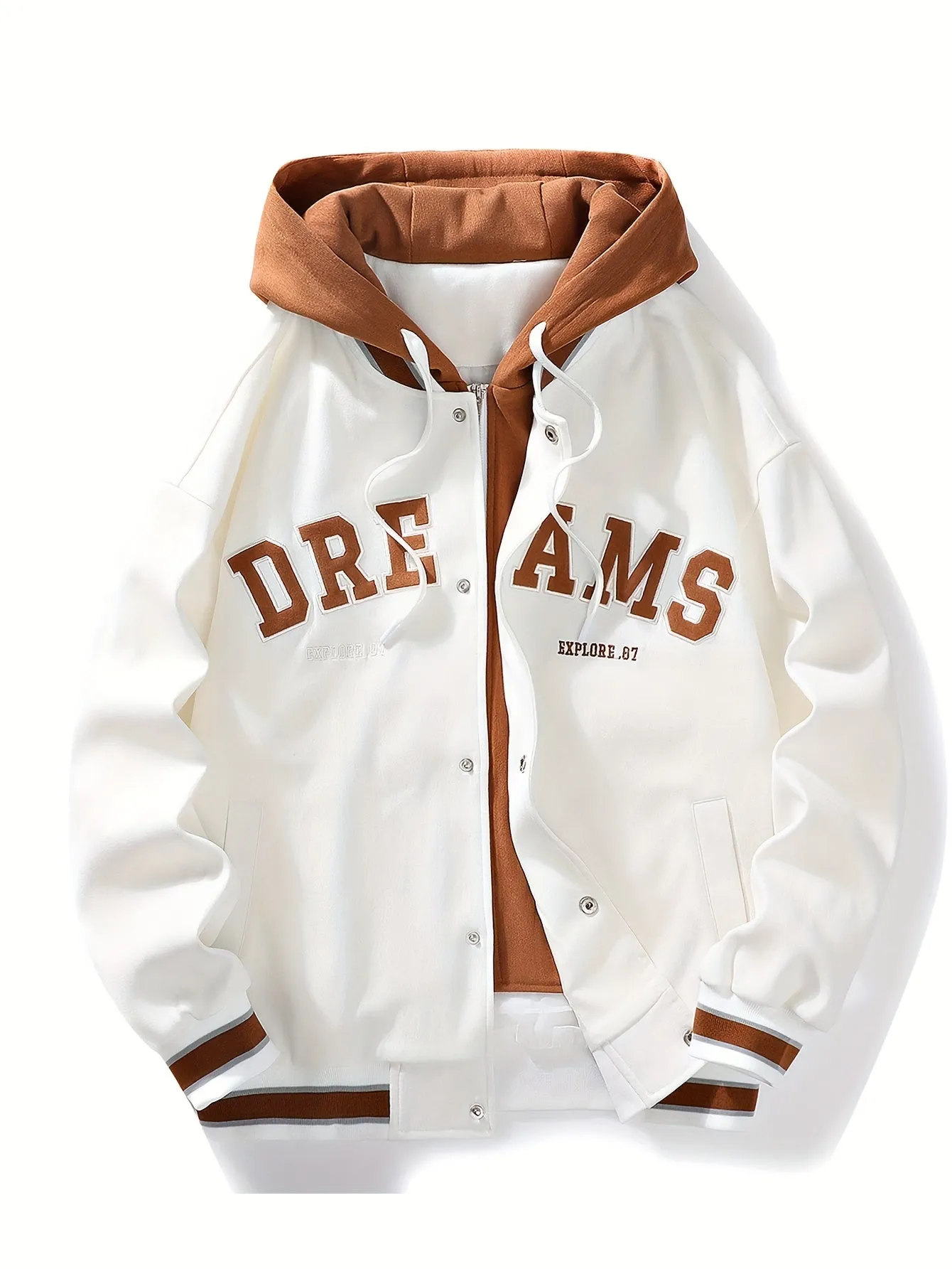 Mens Hooded Varsity Jacket Street Style for School