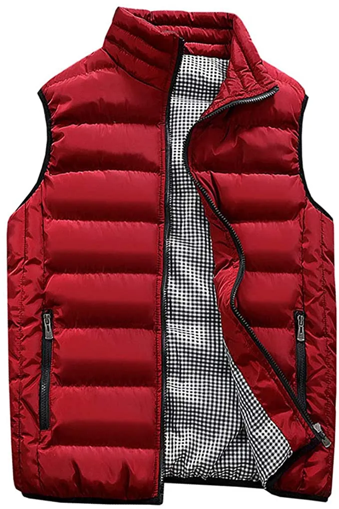 Men's Navy Blue Sleeveless Puffer Vest Coat