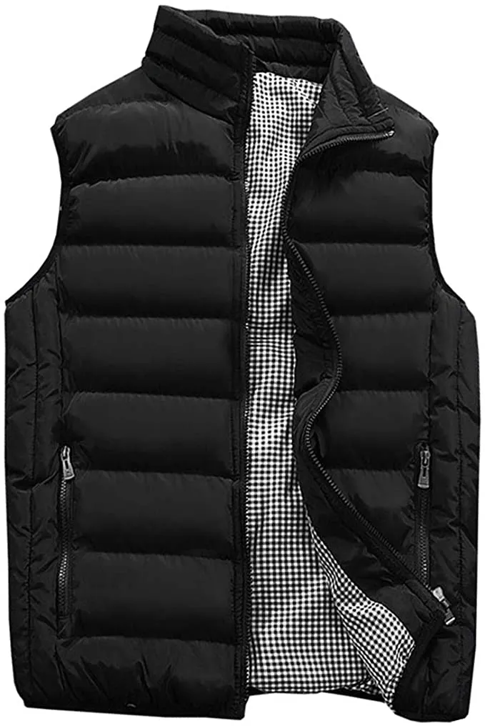 Men's Navy Blue Sleeveless Puffer Vest Coat