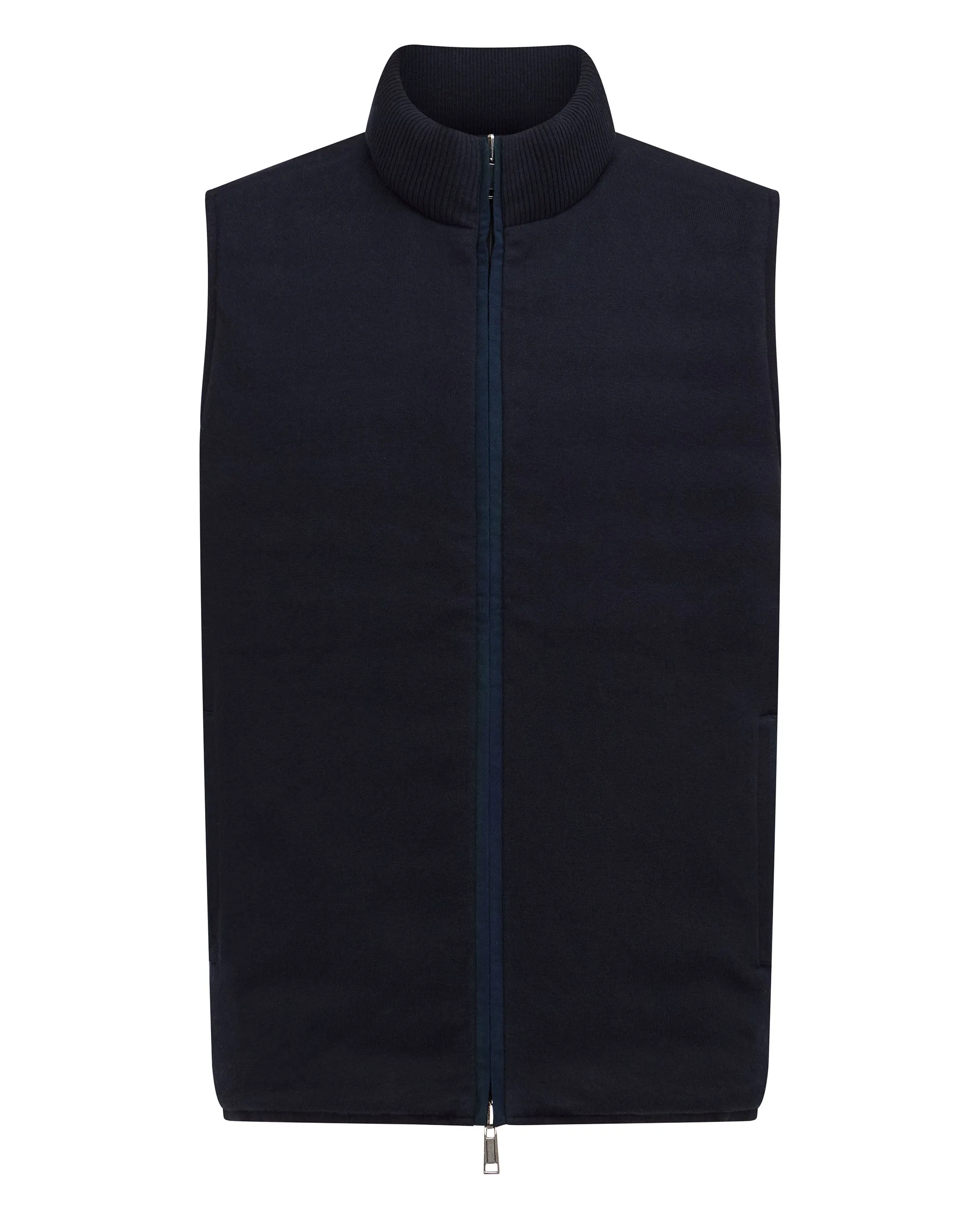 Men's Reversible Cotton Blend Gilet Navy Blue