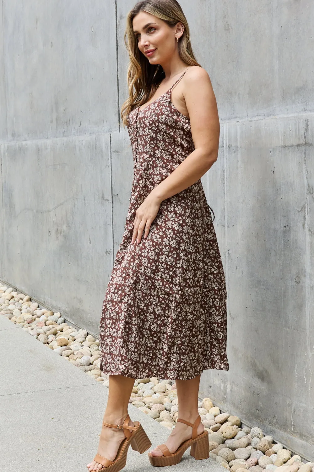 Mi Amor Full Size Floral Midi Sundress