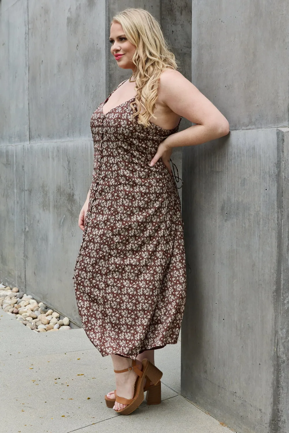 Mi Amor Full Size Floral Midi Sundress