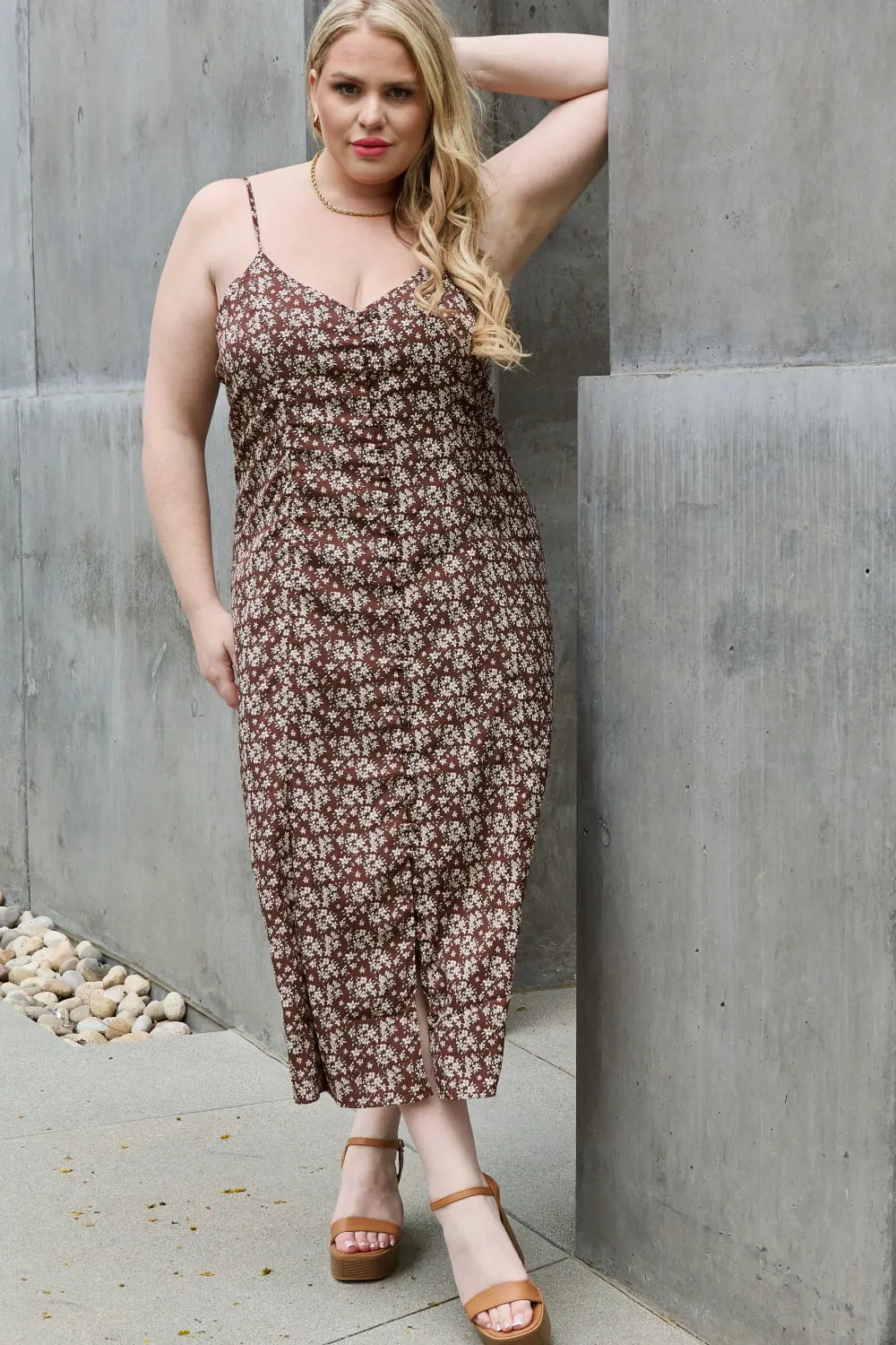 Mi Amor Full Size Floral Midi Sundress