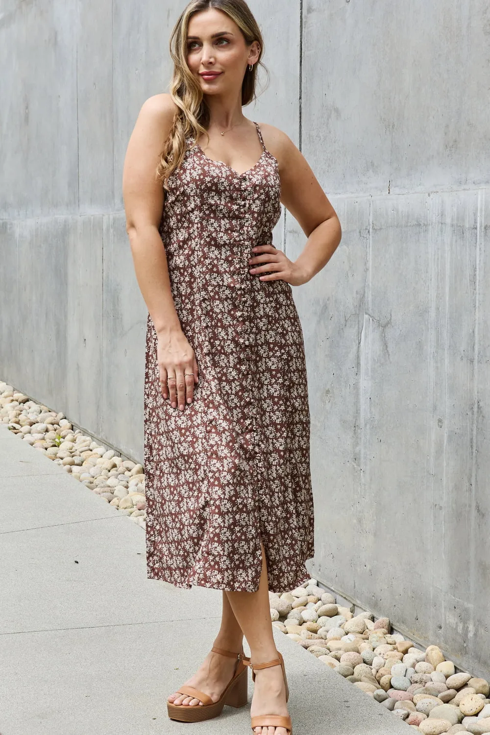 Mi Amor Full Size Floral Midi Sundress