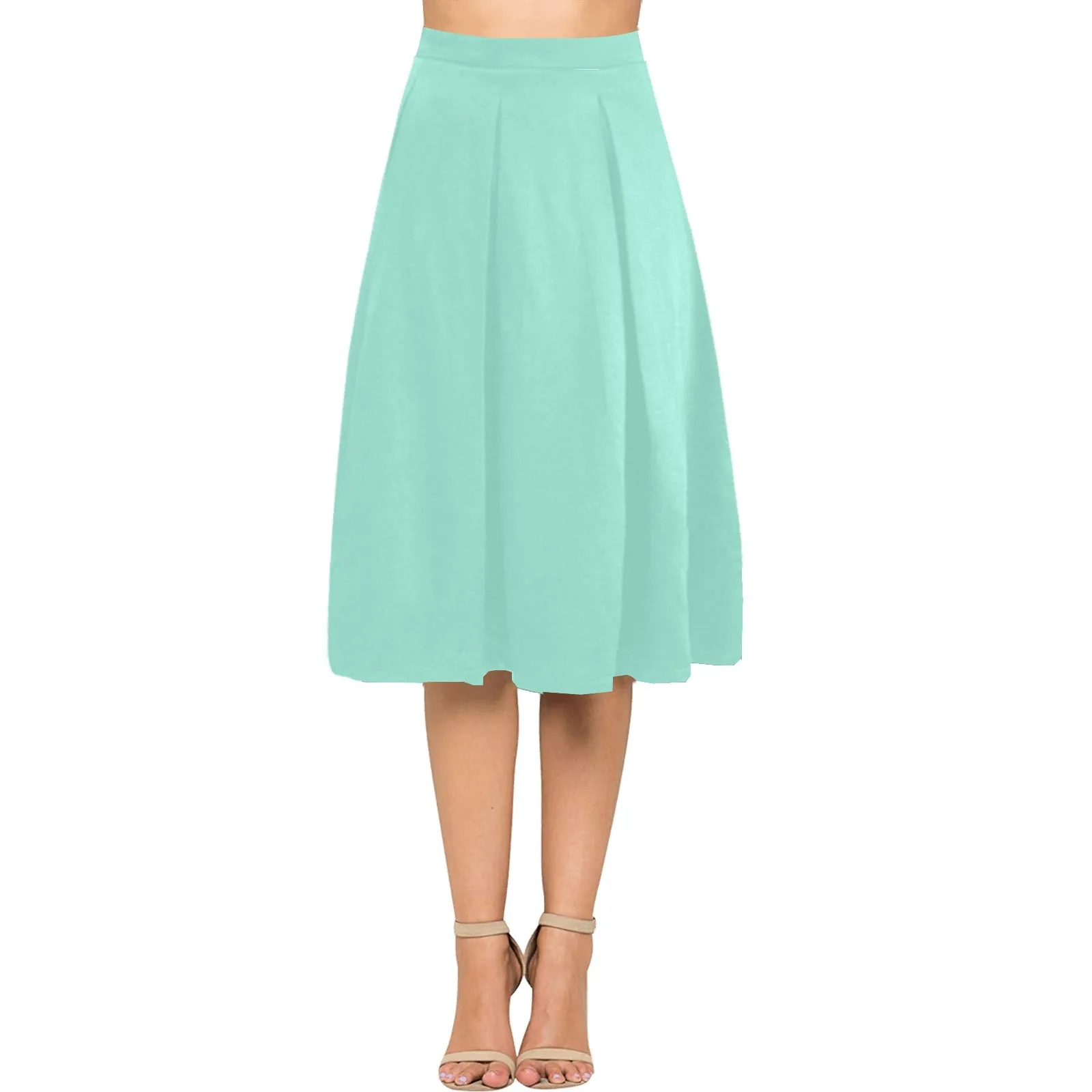 Mint Green Mnemosyne Women's Crepe Skirt