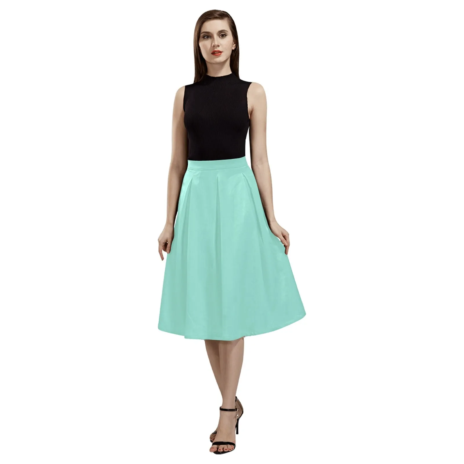 Mint Green Mnemosyne Women's Crepe Skirt