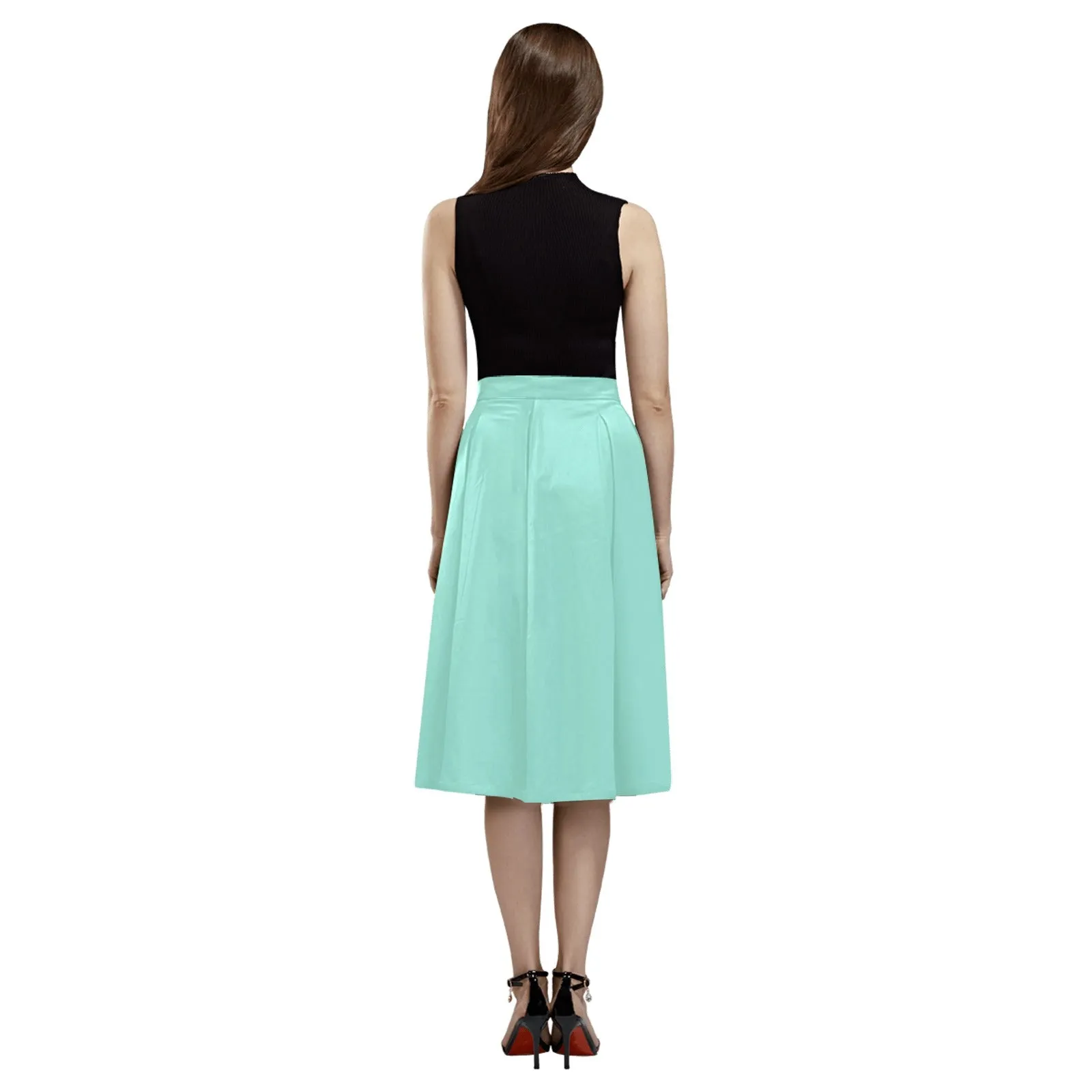 Mint Green Mnemosyne Women's Crepe Skirt