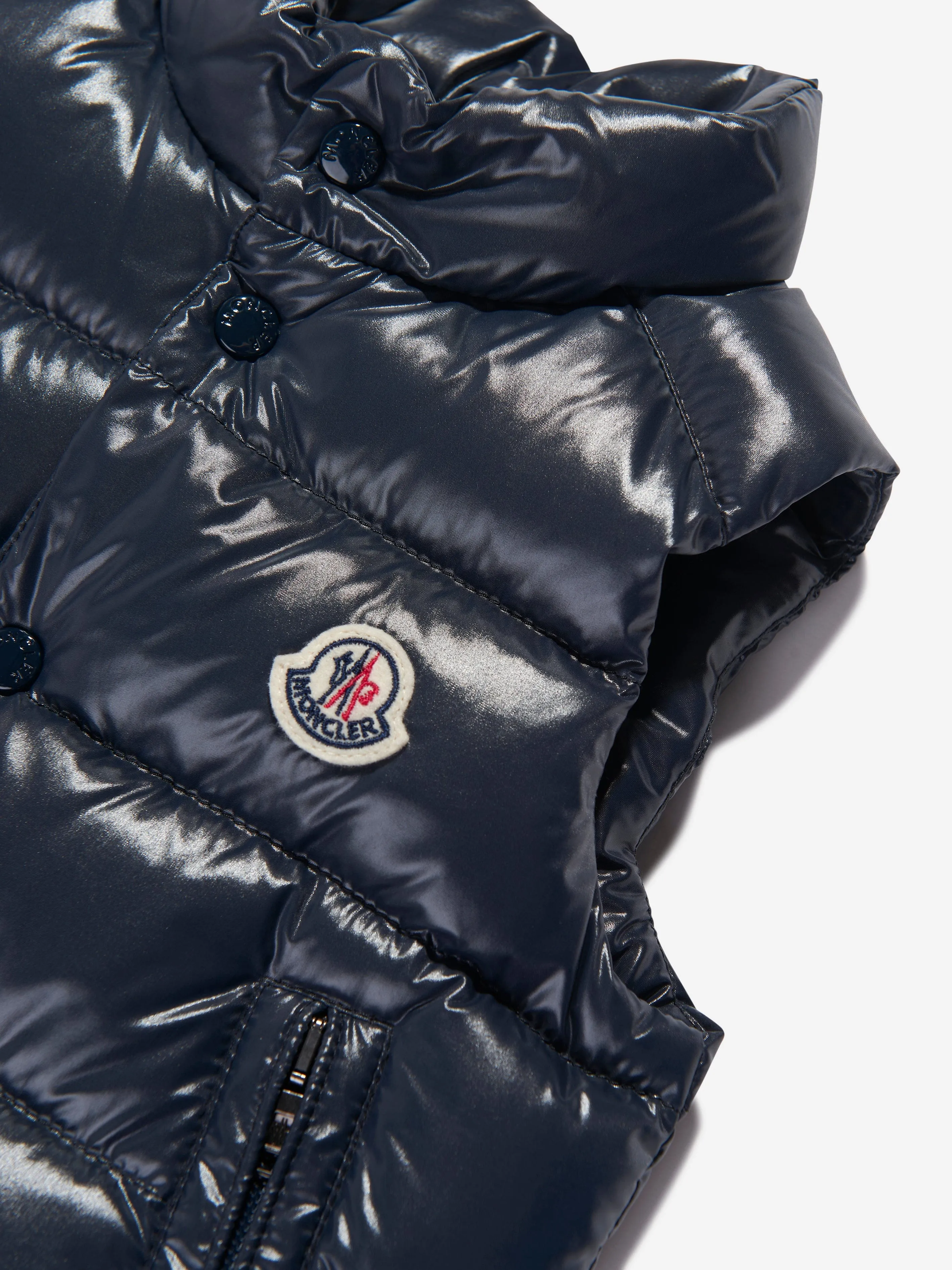 Moncler Enfant Baby Down Padded Bernard Gilet in Navy