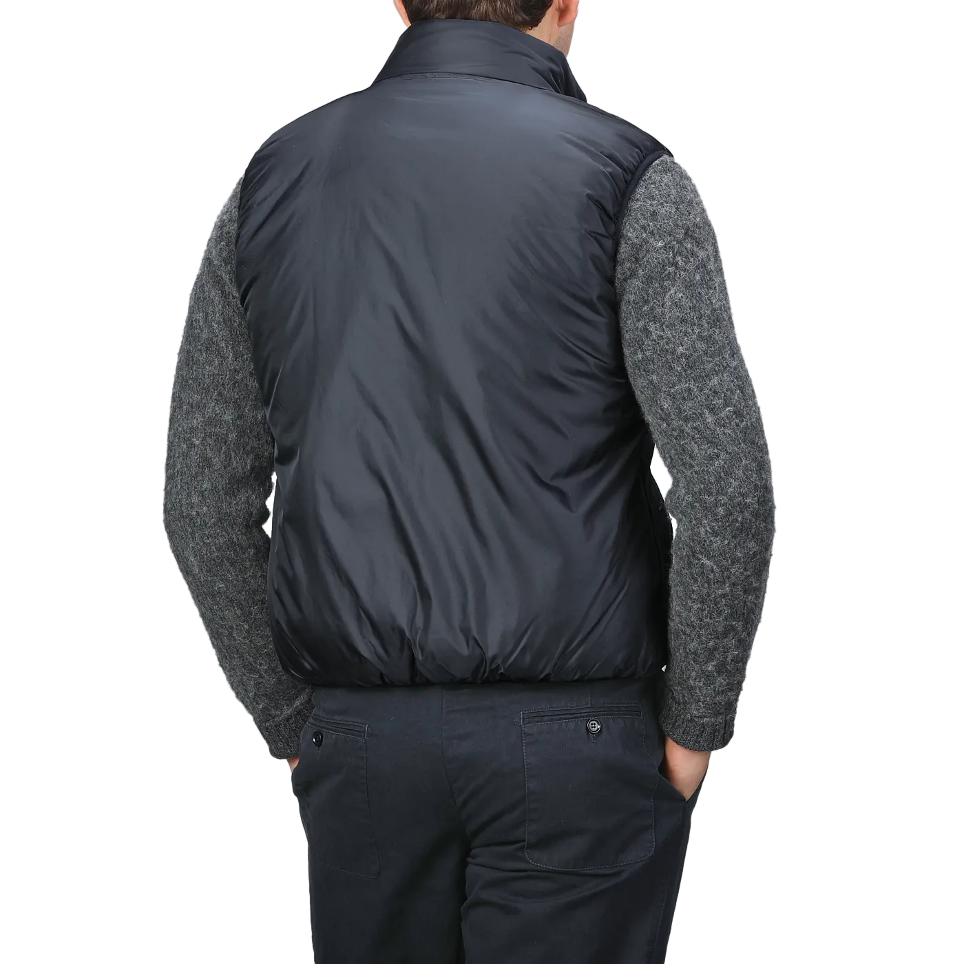 Navy Blue Nylon Taffetta Thermore Jil Gilet