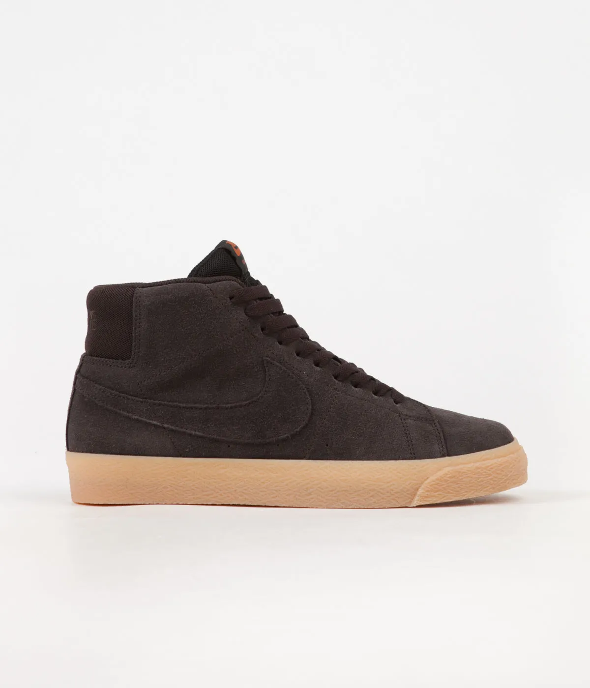 Nike SB Blazer Mid Shoes - Velvet Brown / Velvet Brown - Cinder Orange