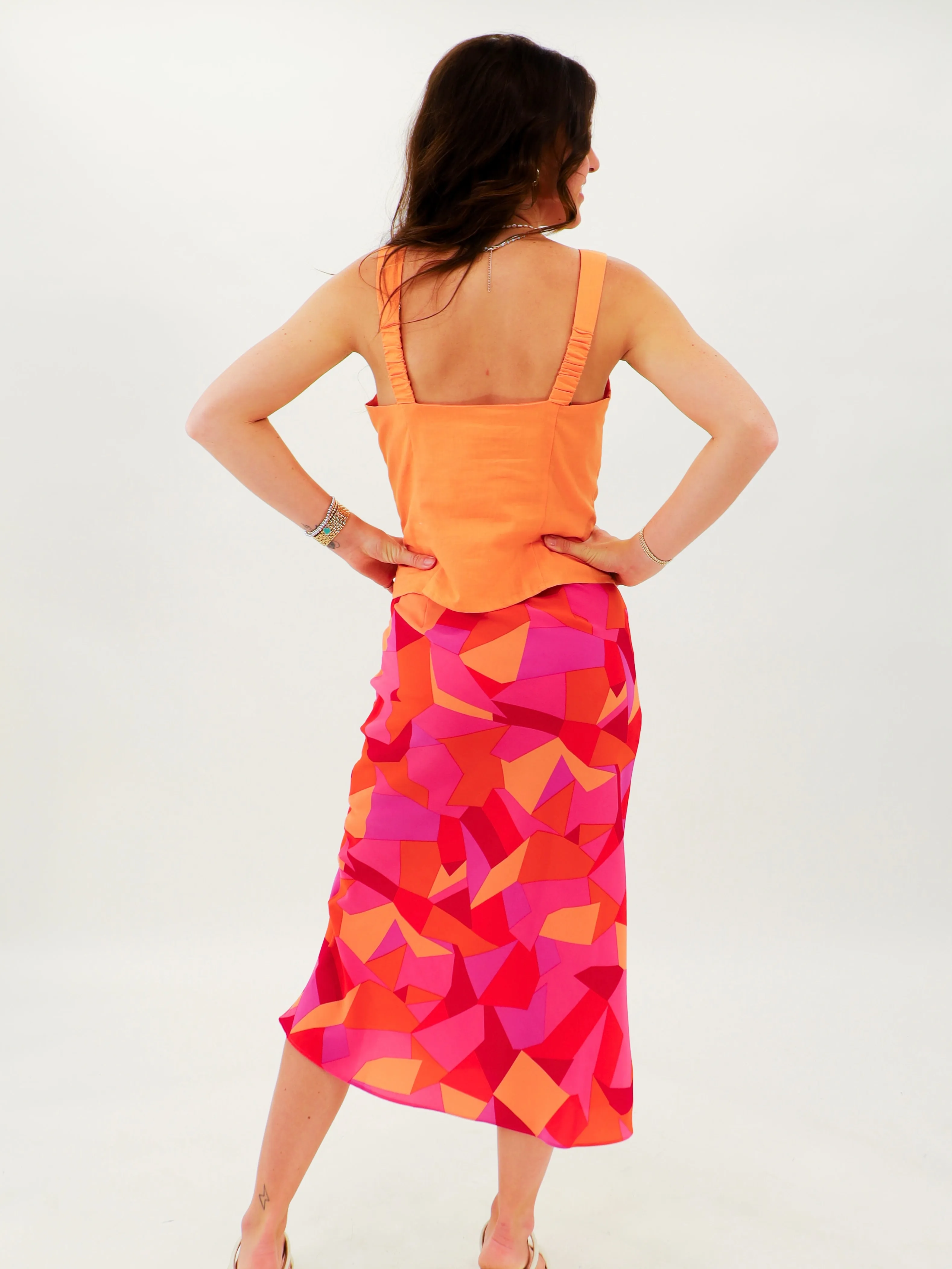 Nova Patterned Satin Skirt