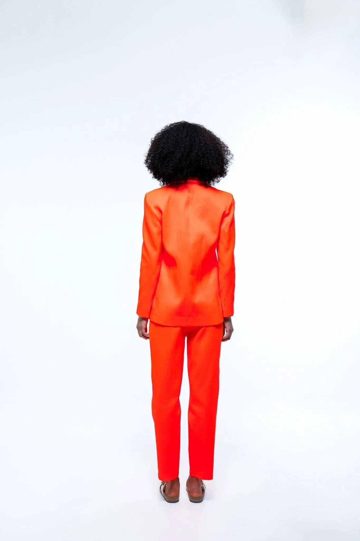 ORANGE SINGLE BREASTED BLAZER PANT  CO-ORD SET