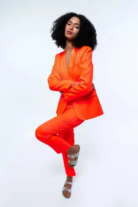 ORANGE SINGLE BREASTED BLAZER PANT  CO-ORD SET