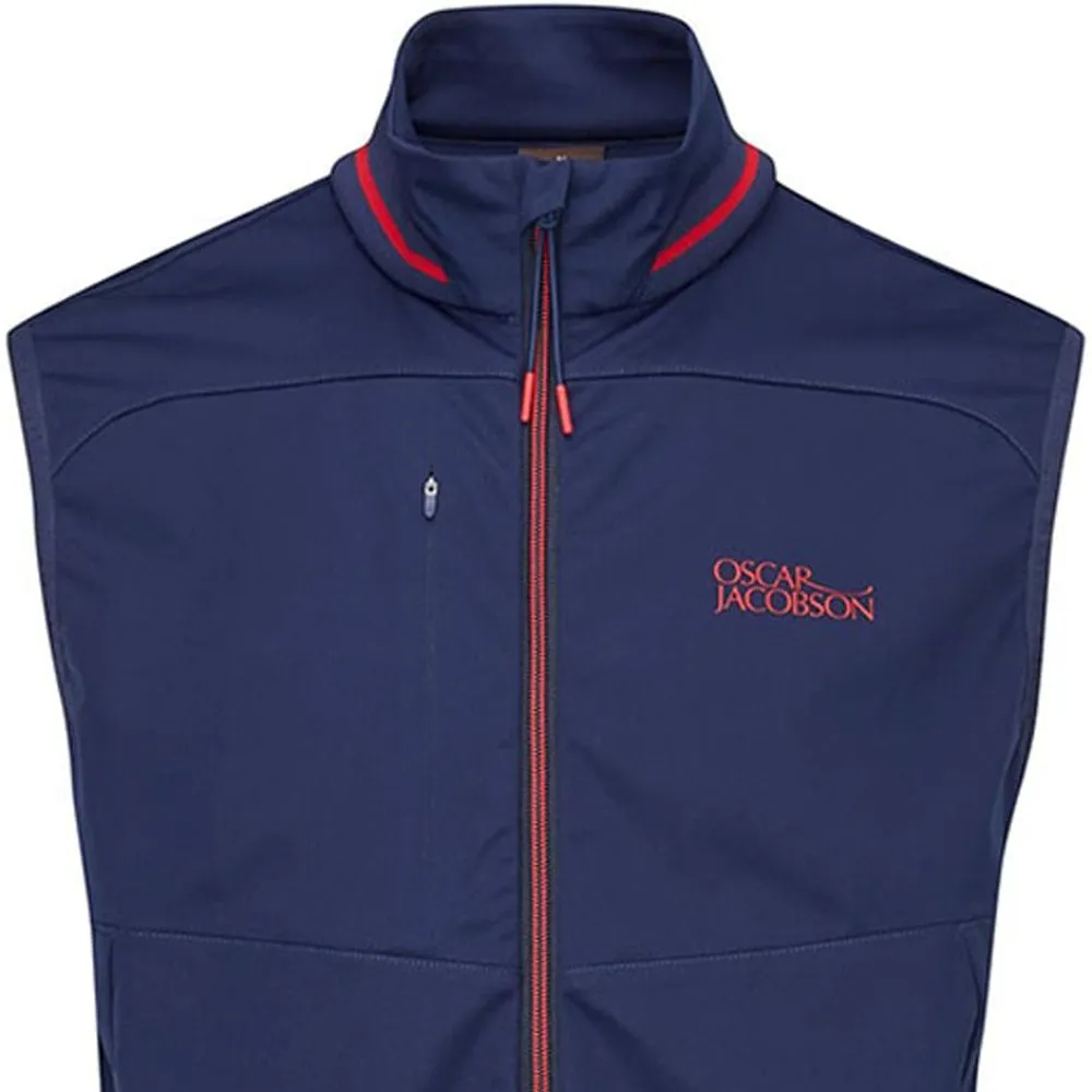 Oscar Jacobson Rolfe Tour Gilet - Navy/Jewel Red