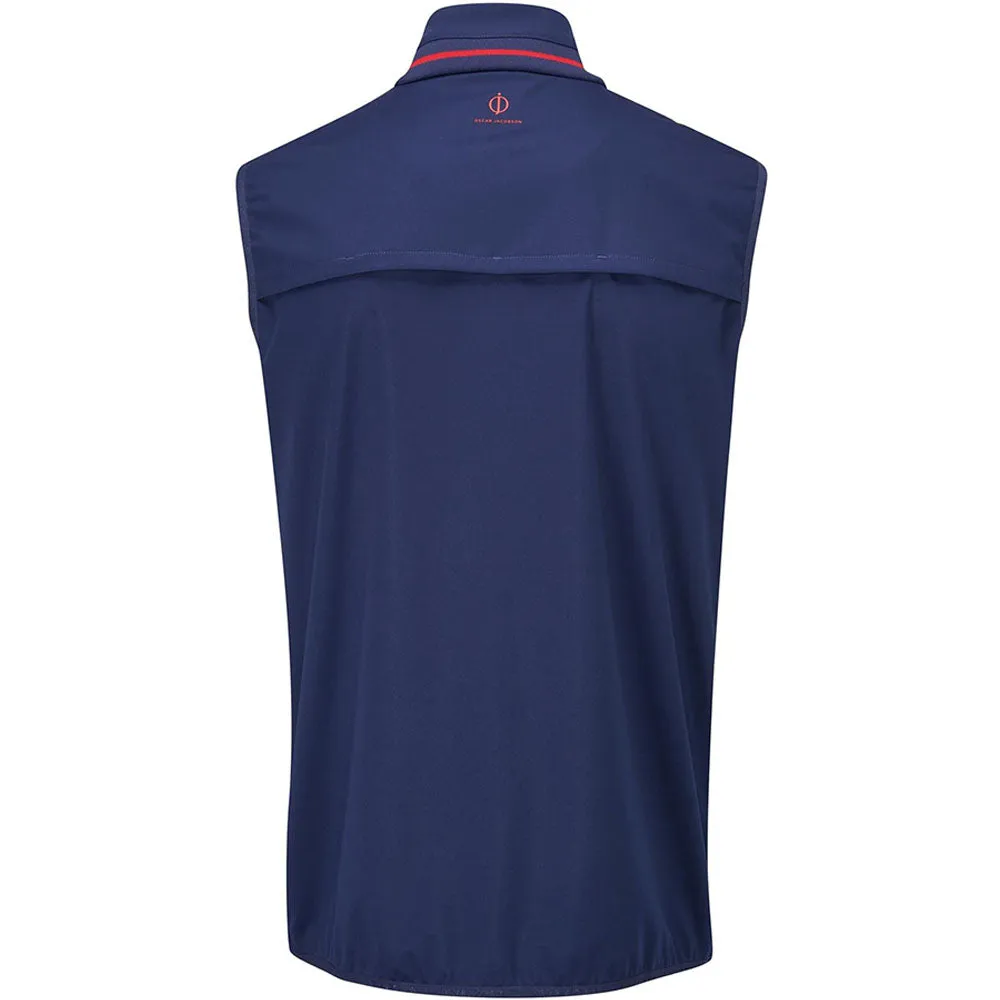 Oscar Jacobson Rolfe Tour Gilet - Navy/Jewel Red