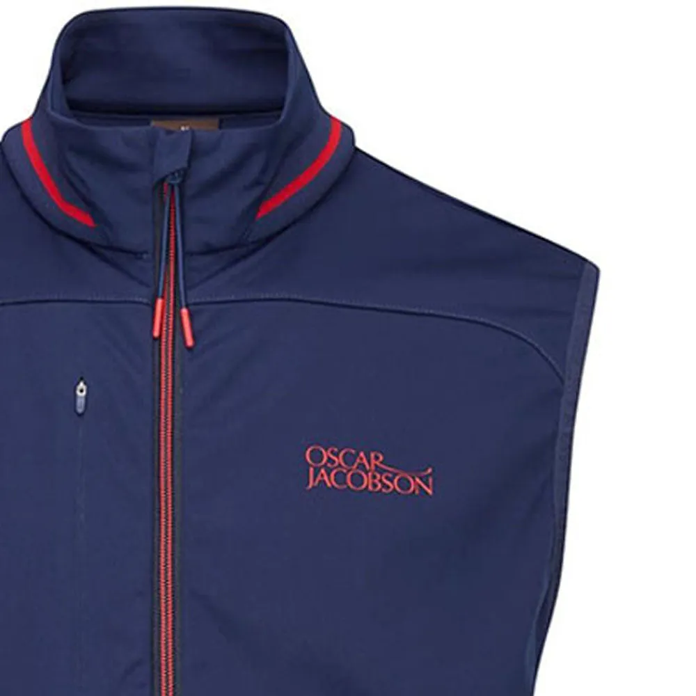 Oscar Jacobson Rolfe Tour Gilet - Navy/Jewel Red