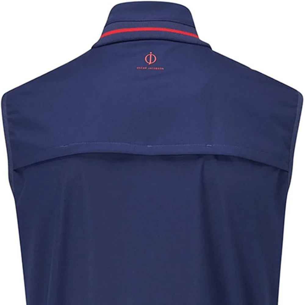 Oscar Jacobson Rolfe Tour Gilet - Navy/Jewel Red