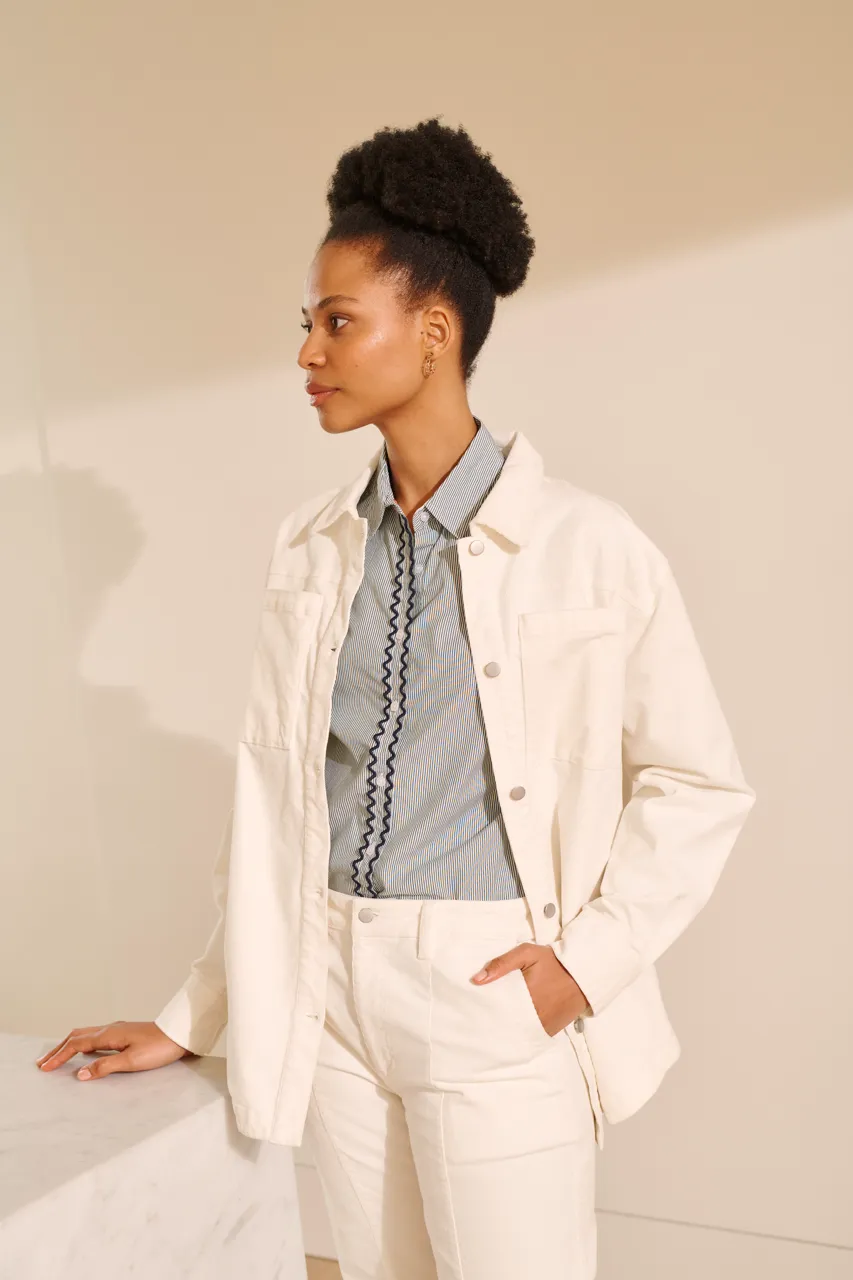 Othello Jacket in White Denim