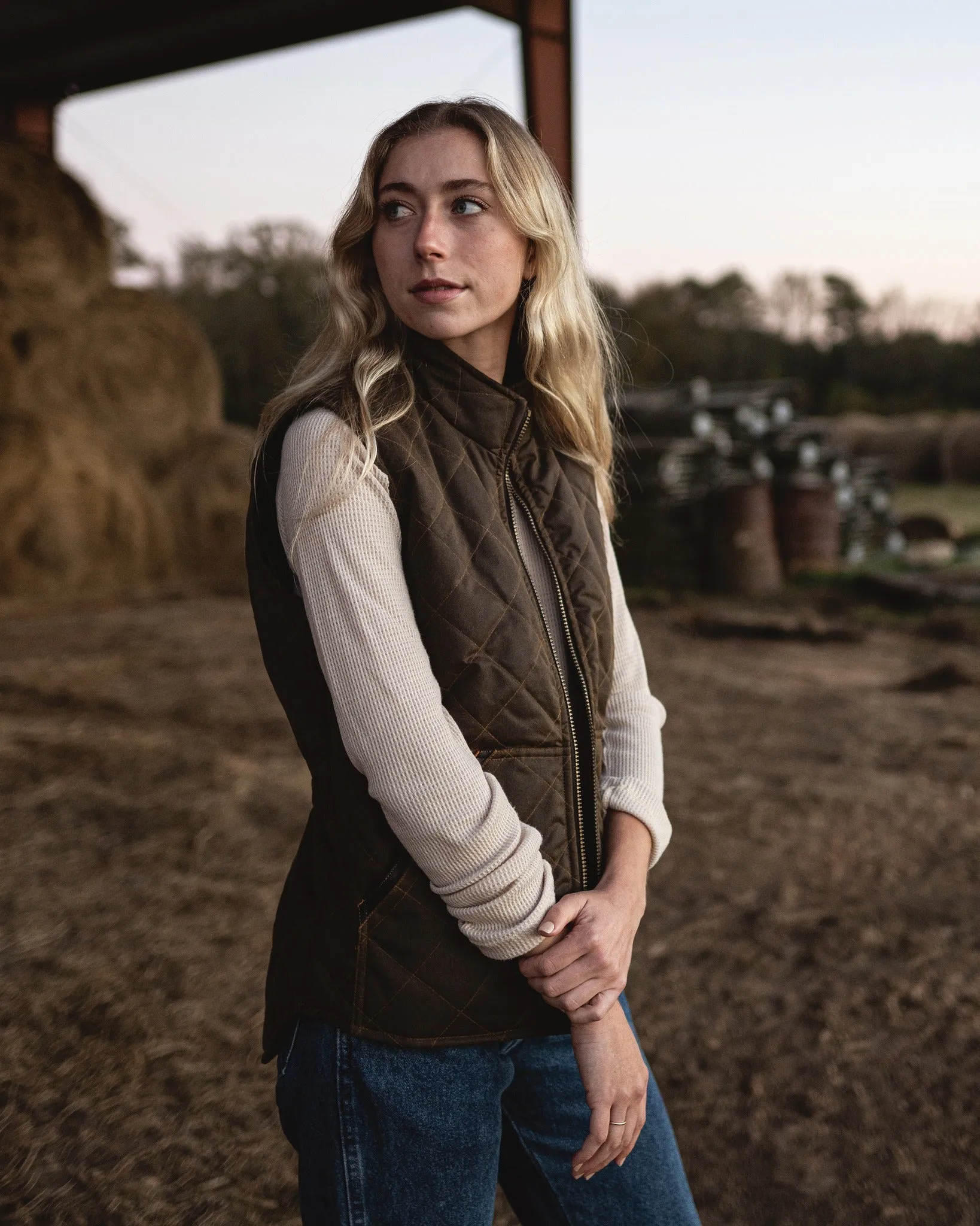 Outback Ladies 'Melbourne' Waterproof Wax Quilted Gilet