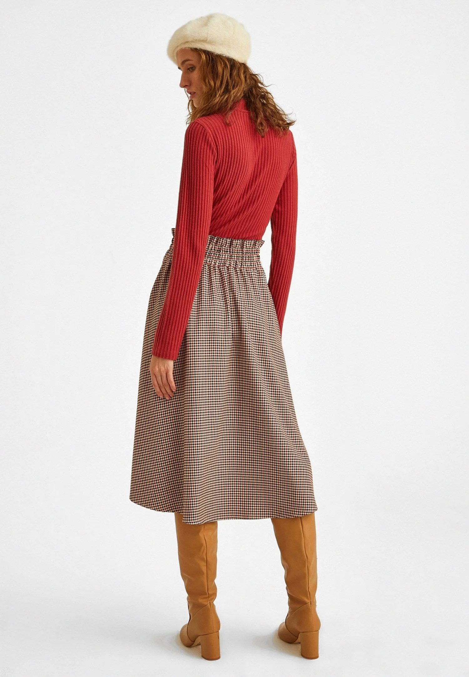 OXXO - Patterned Midi Skirt