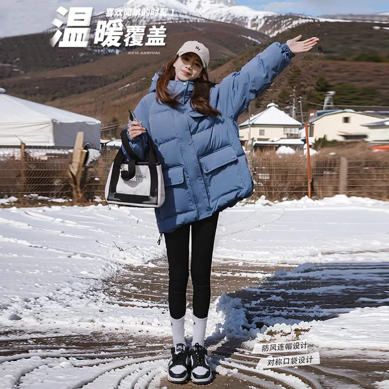 Padded clothes for women, small padded jackets, warm jackets, padded clothes for women, winter clothes, Korean loose and thickened bread clothes.