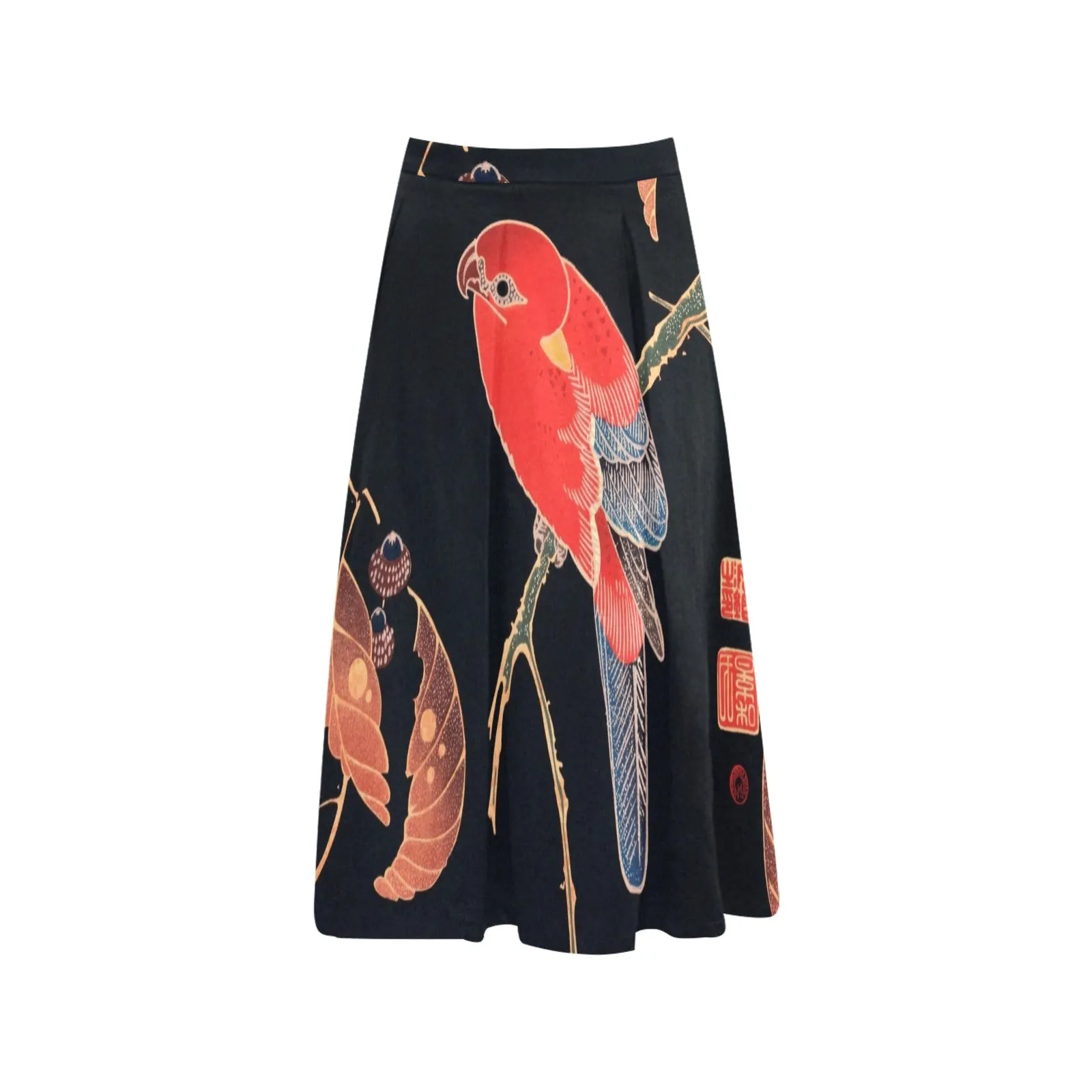 Parrot Play Mnemosyne Women's Crepe Skirt (Model D16)