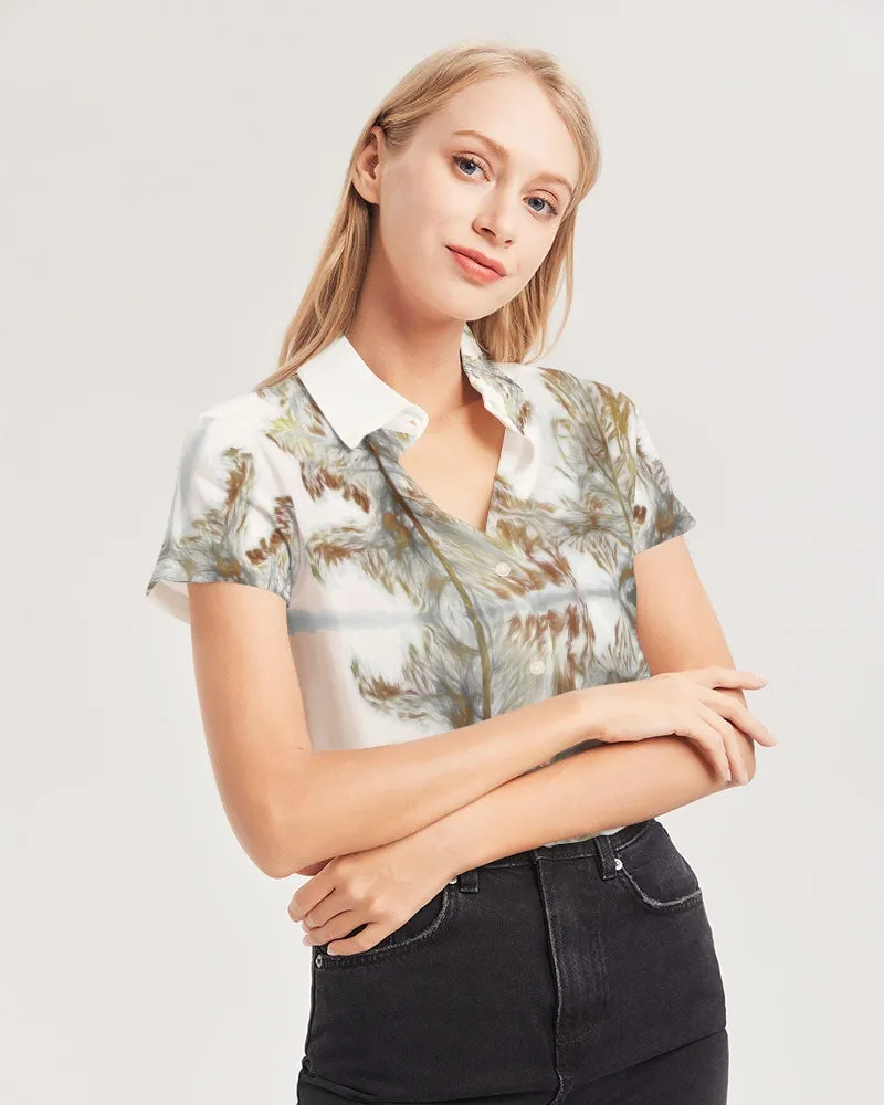 Passion's Reflection Women's Short Sleeve Button Up