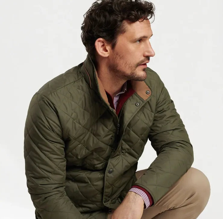 PETER MILLAR SUFFOLK QUILTED JACKET DK OLIVE