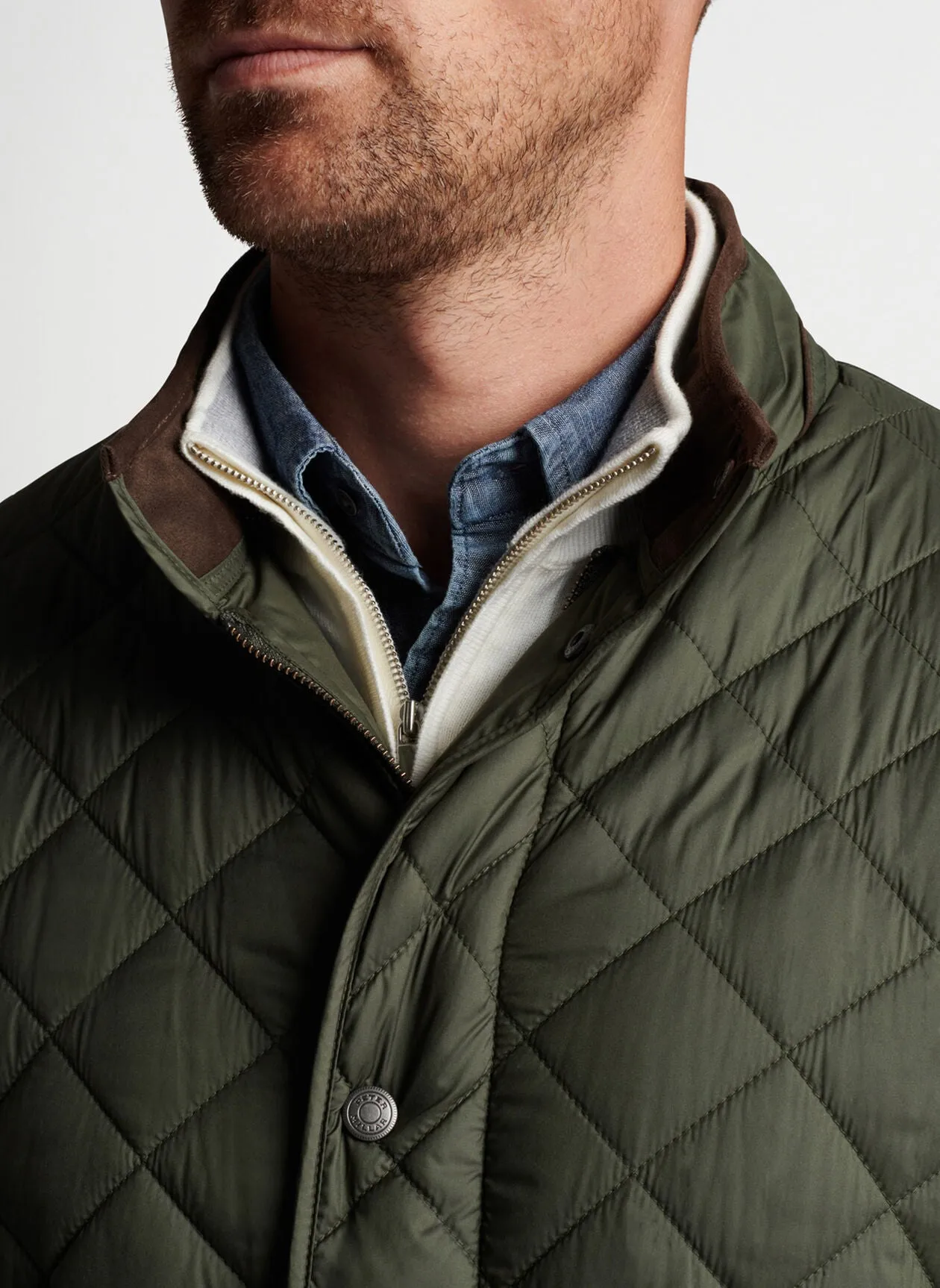 Peter Millar Suffolk Quilted Travel Coat - Olive