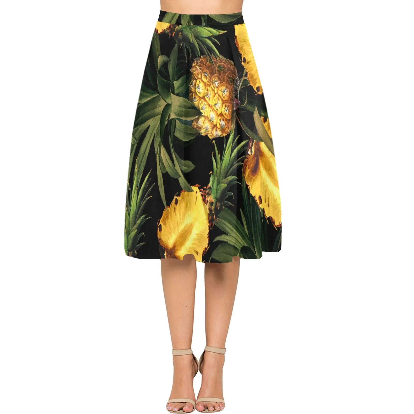 Pineapple Midnight Mnemosyne Women's Crepe Skirt