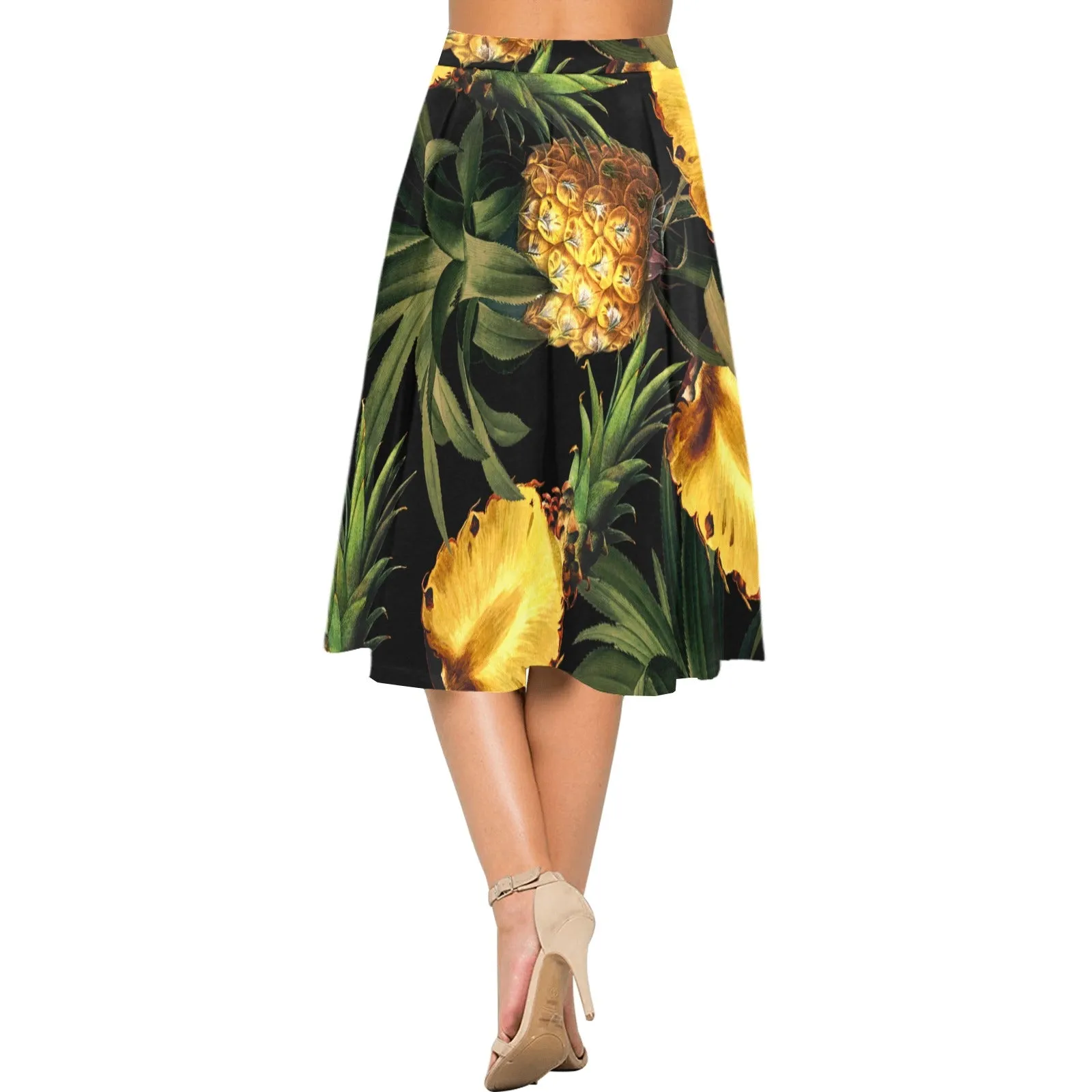 Pineapple Midnight Mnemosyne Women's Crepe Skirt