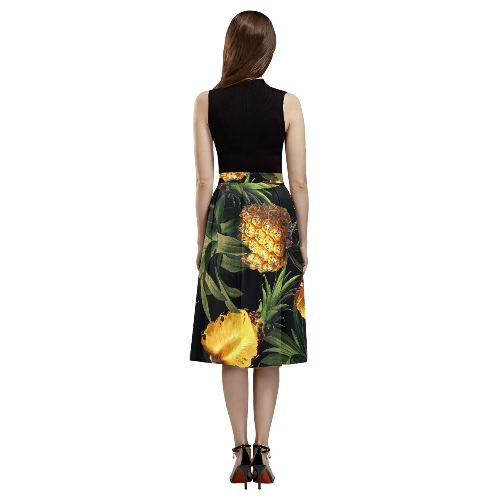 Pineapple Midnight Mnemosyne Women's Crepe Skirt